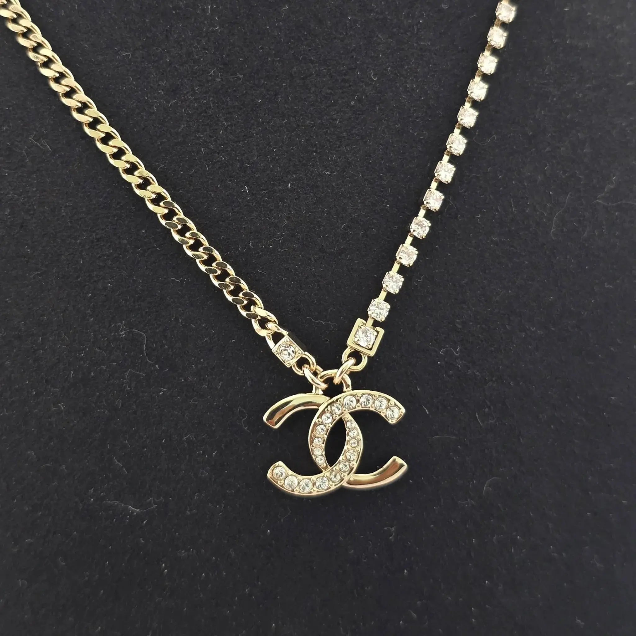 Chanel CC Gold Crystal Chain Necklace 2024 CHANEL