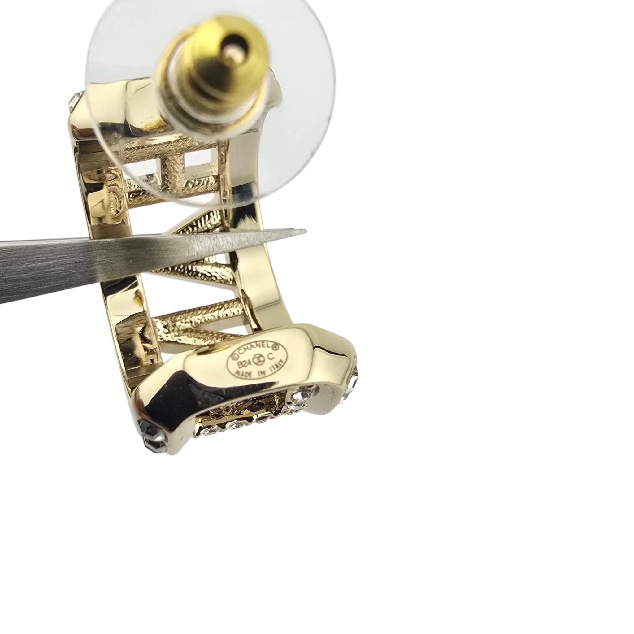 Chanel Logo Hoop Gold Earrings 2024 CHANEL