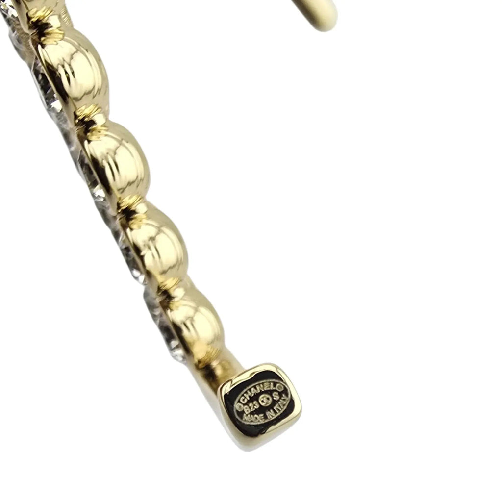 Chanel CC Crystal Gold Hoop Earrings SS23 CHANEL
