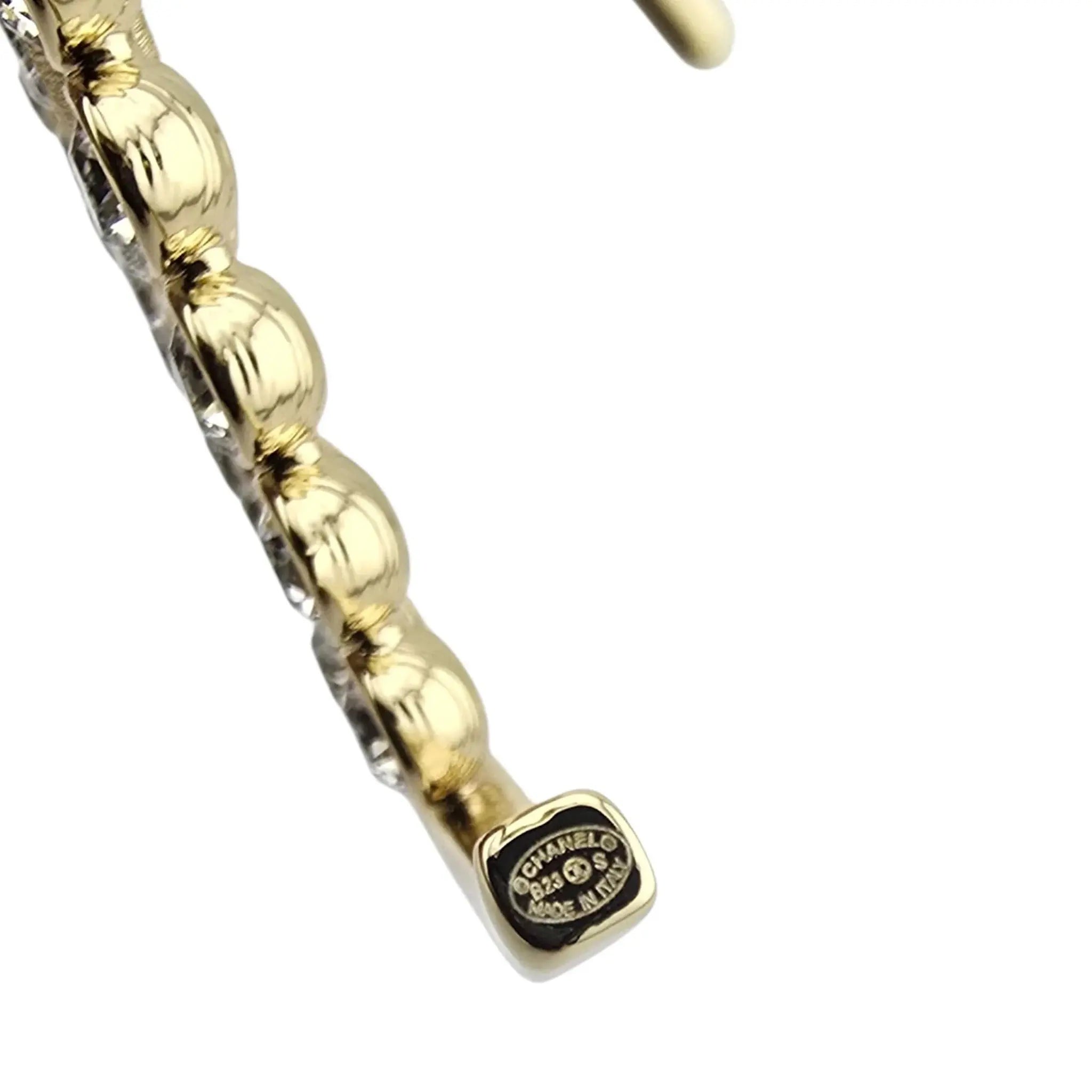 Chanel CC Crystal Gold Hoop Earrings SS23 CHANEL