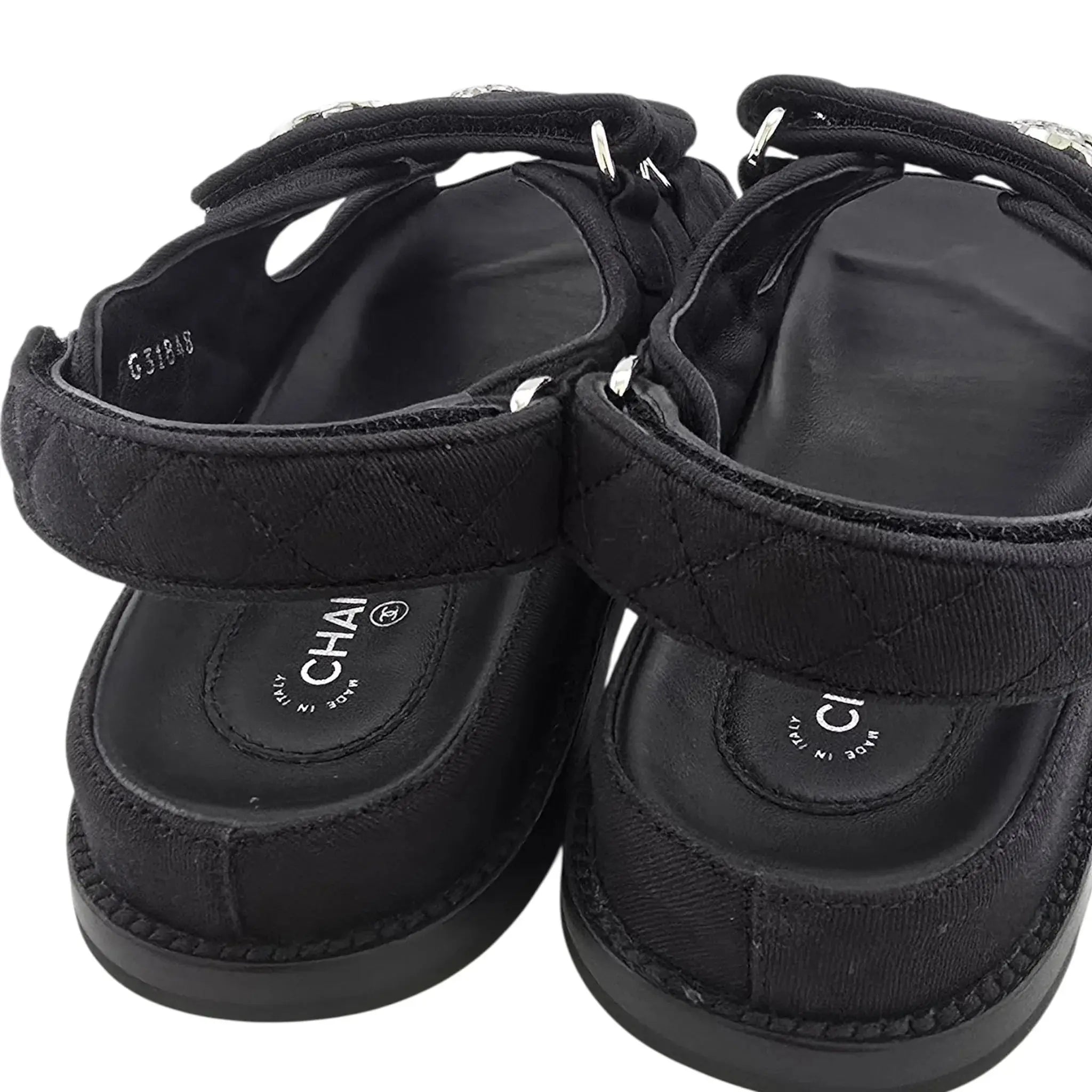 Chanel Mixed Fibers Velcro Dad Sandals 39 CHANEL