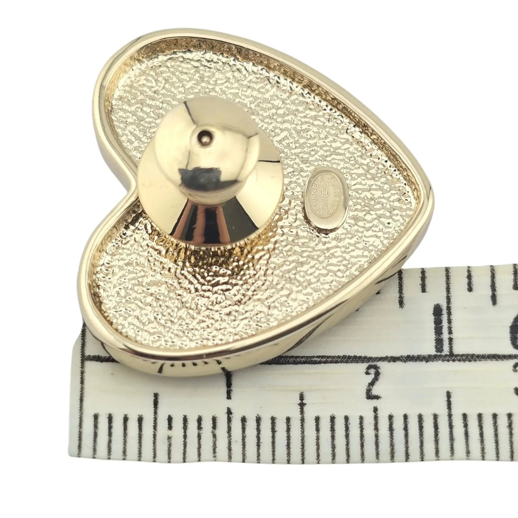 Chanel CC Black Heart Pin Brooch 2024 CHANEL