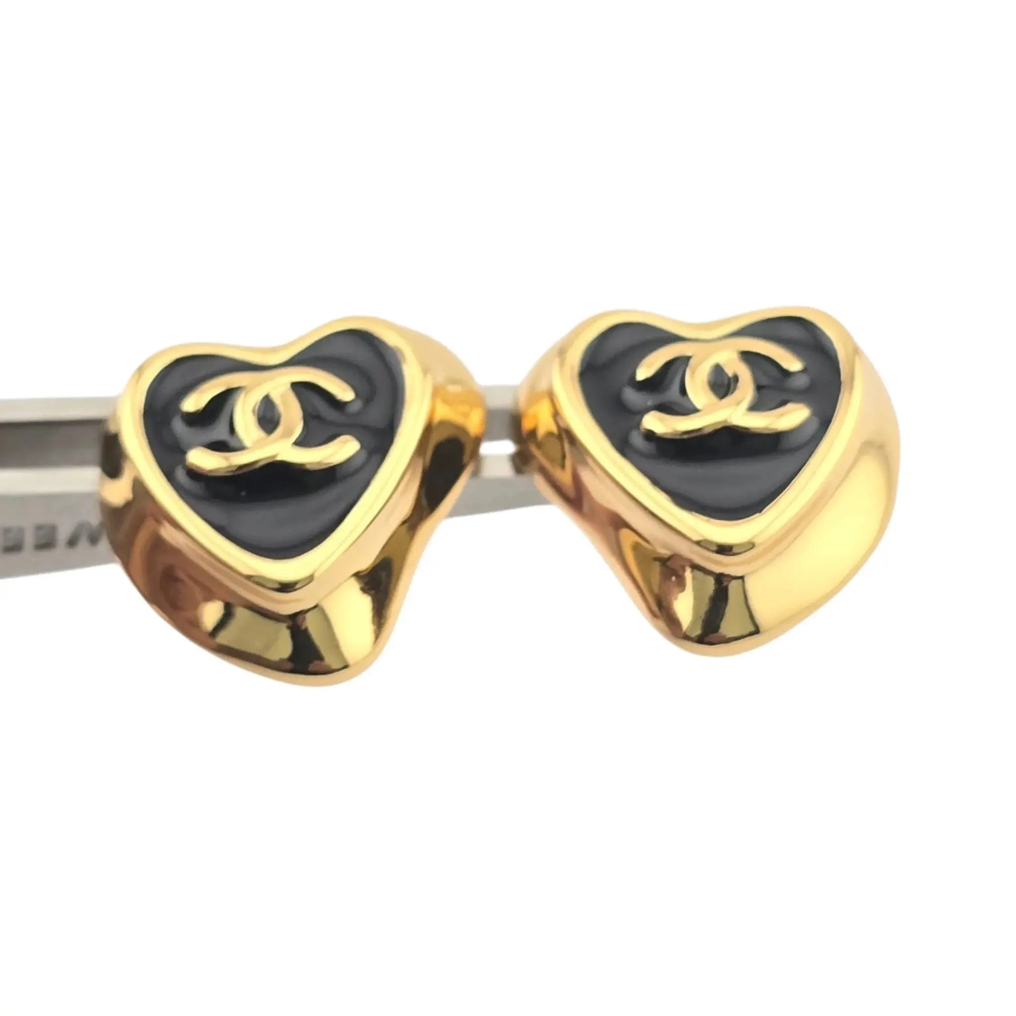 Chanel CC Gold Black Earrings 2025 CHANEL