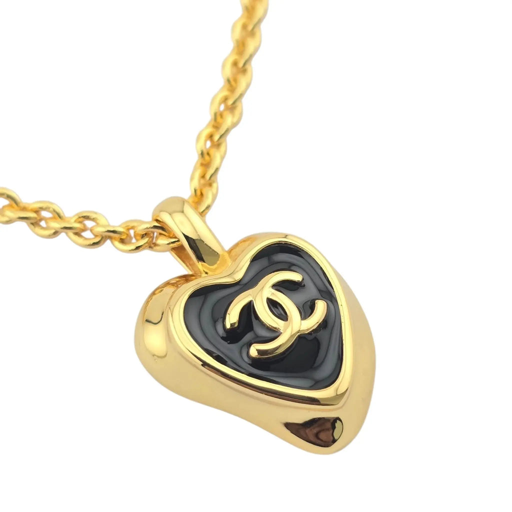 Chanel CC Pendant Gold Black Necklace 2025 CHANEL