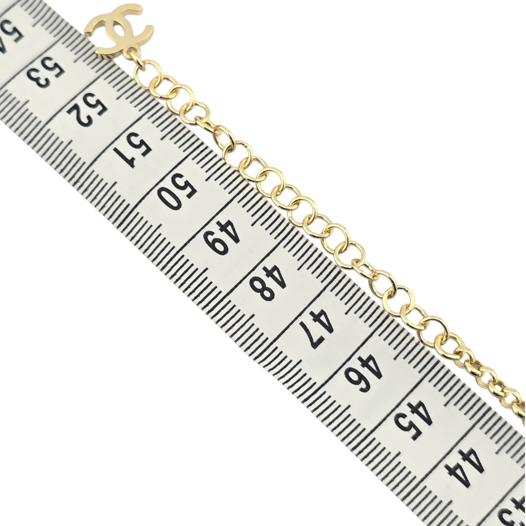 Chanel CC Gold Faux Pearl Tin Necklace 2025 CHANEL