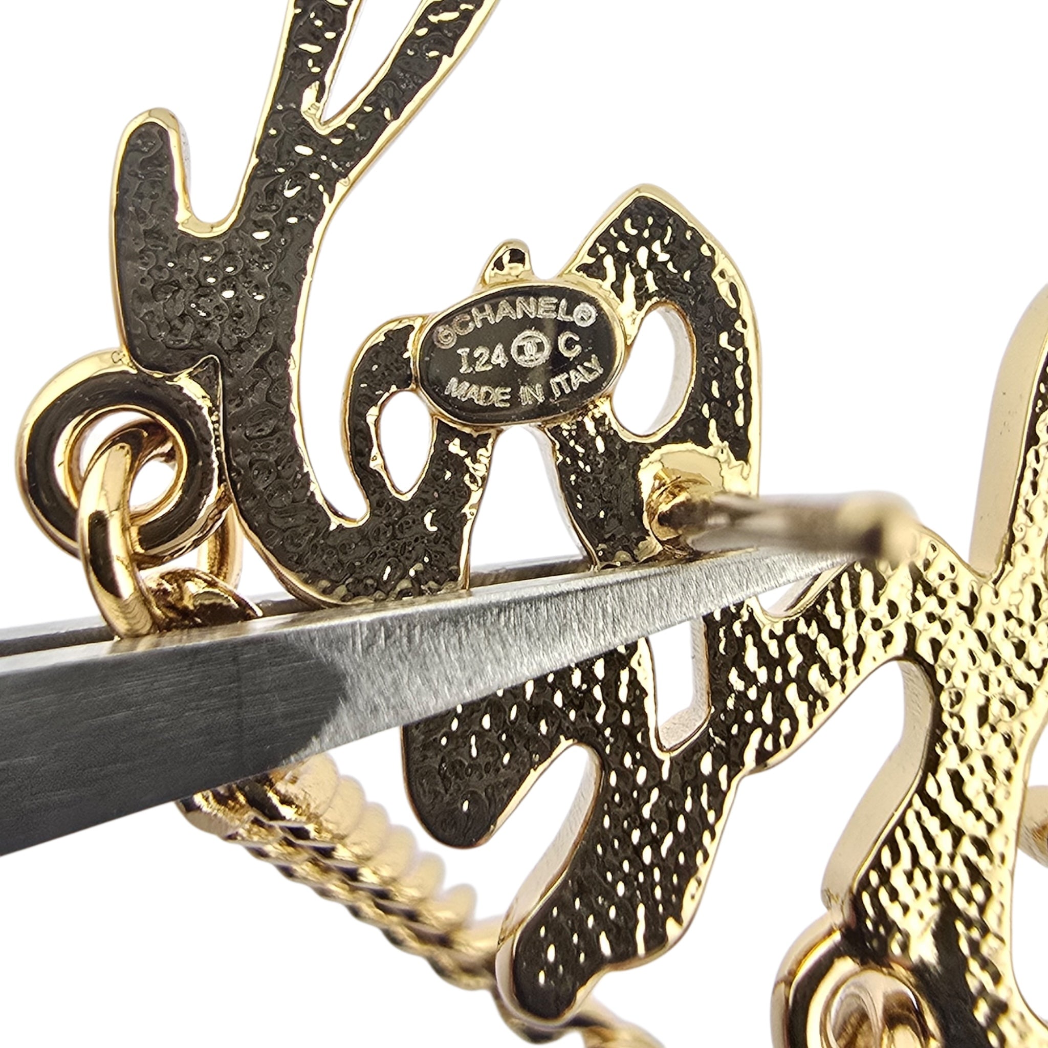 Chanel CC Logo Drop Chain Gold Earrings 2024 CHANEL