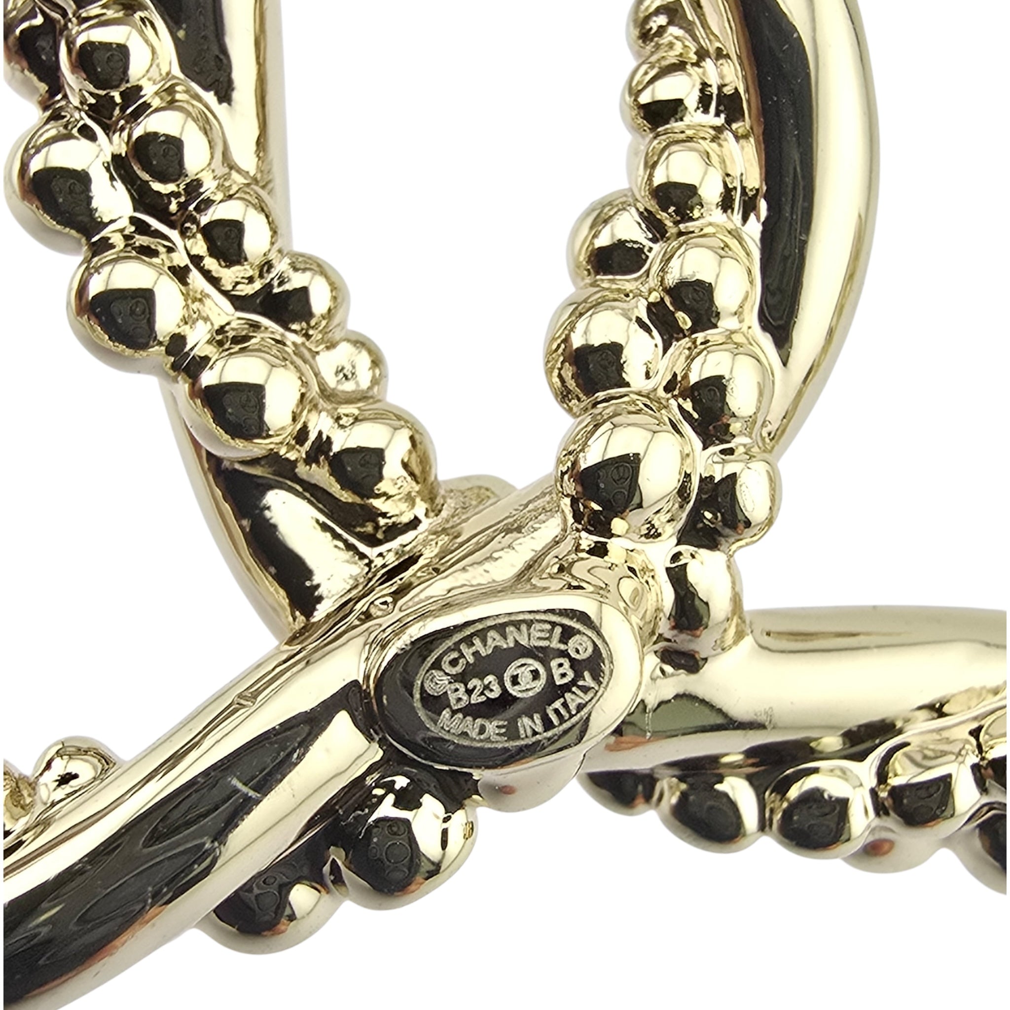 Chanel CC Twisted Gold Crystal Brooch 2023 CHANEL