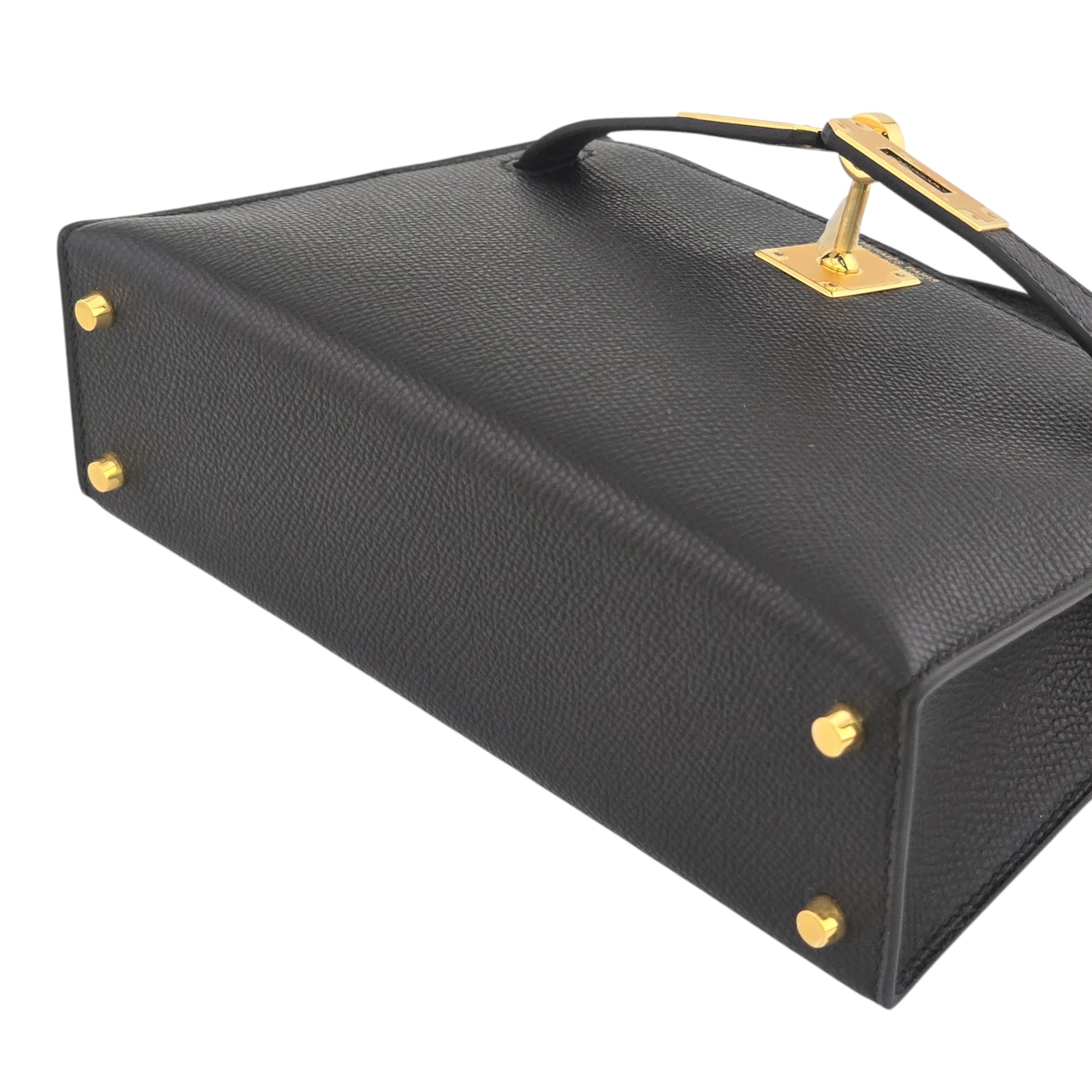 Hermes Mini Kelly II Epsom Noir Gold Hardware Bag HERMES