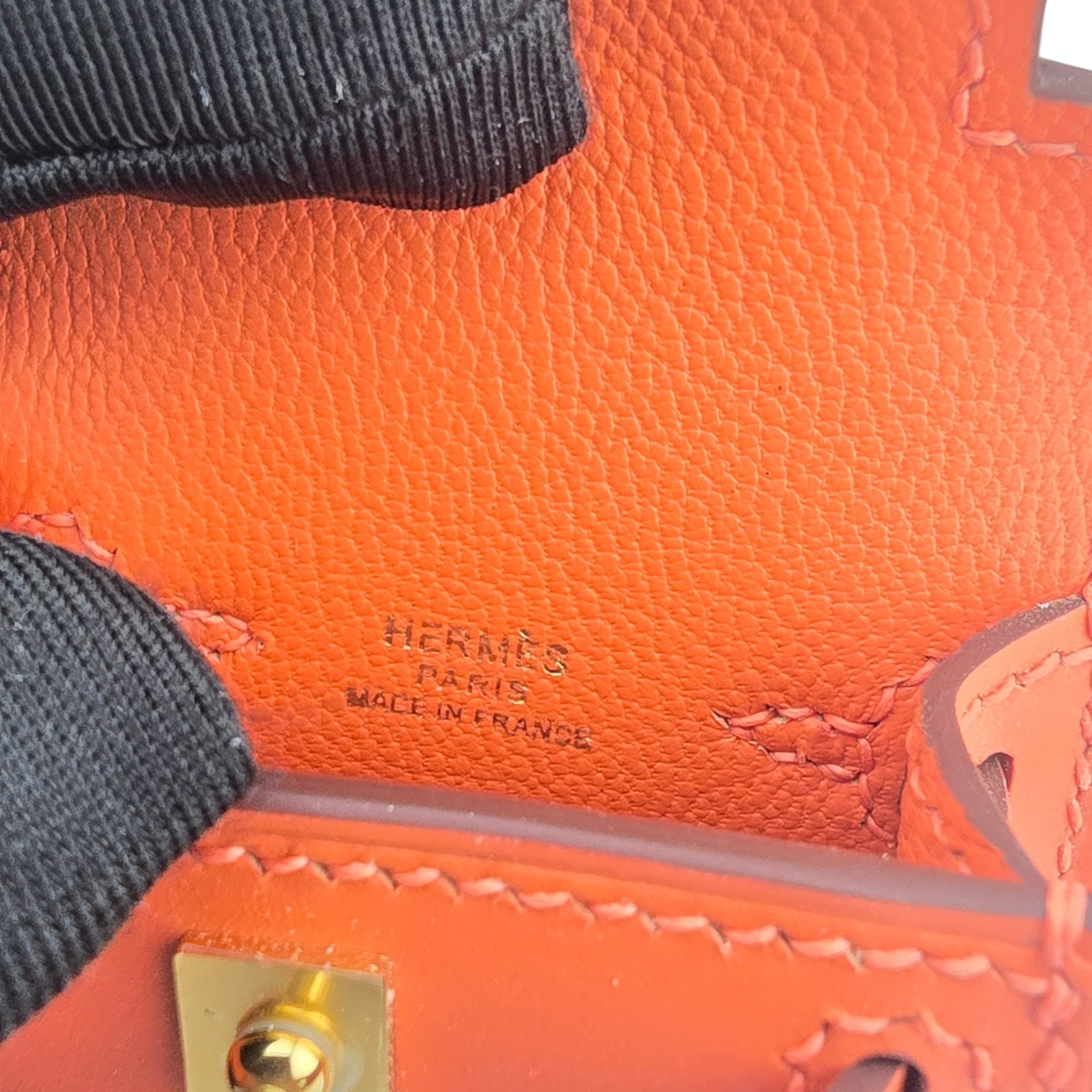 Hermes Tadelakt Mini Kelly Twilly Bag Charm Capucine HERMES