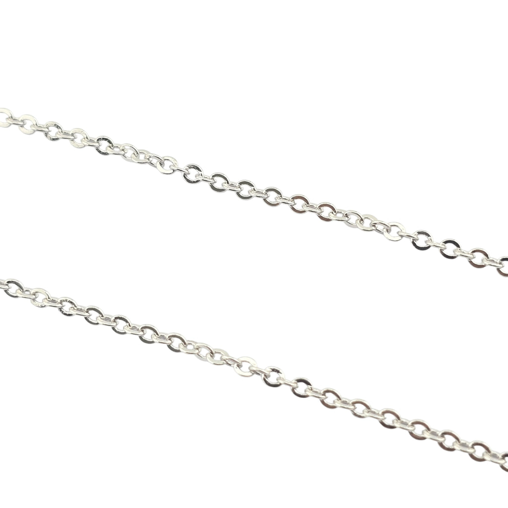 Chanel CC Crystal Heart Silver Necklace