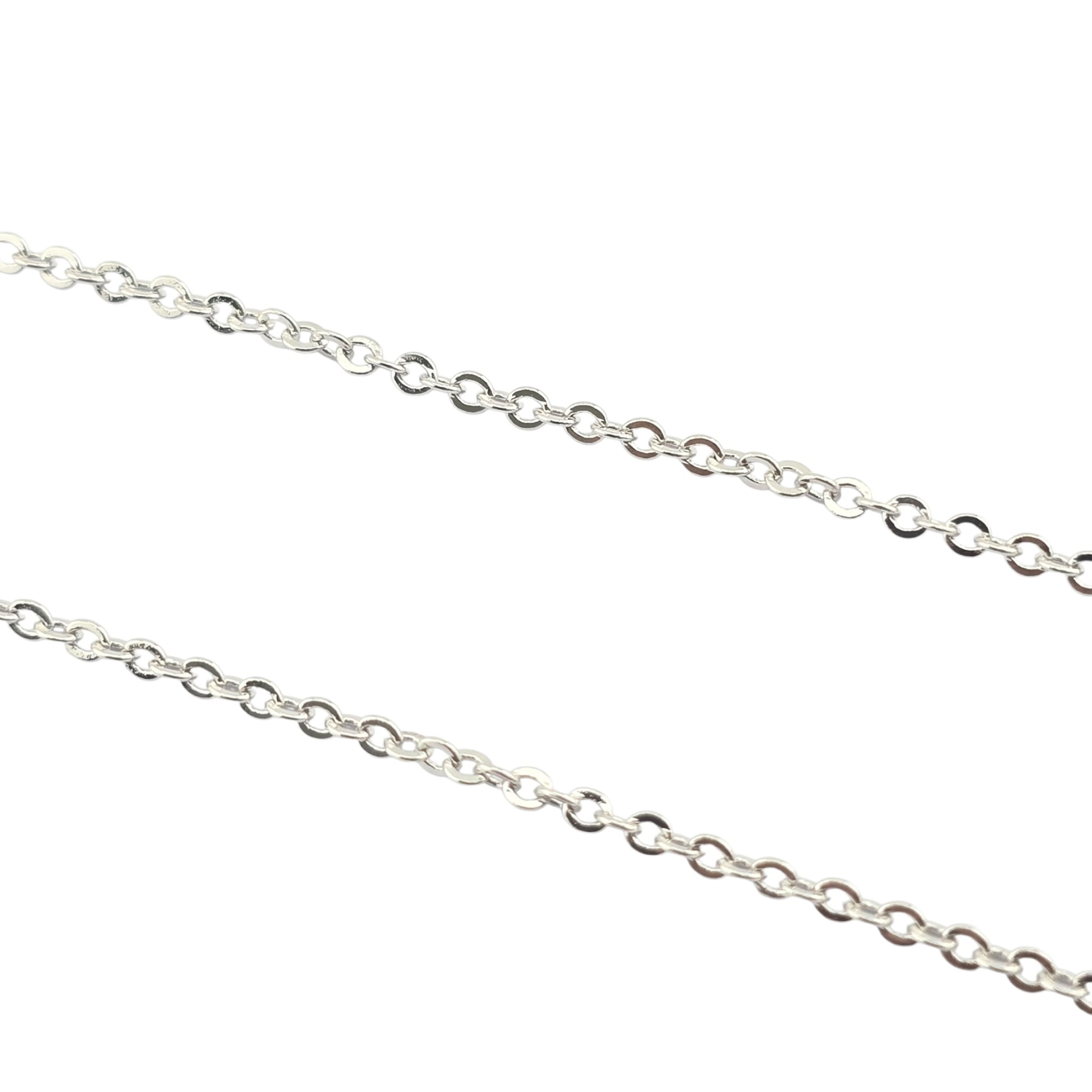 Chanel CC Crystal Heart Silver Necklace