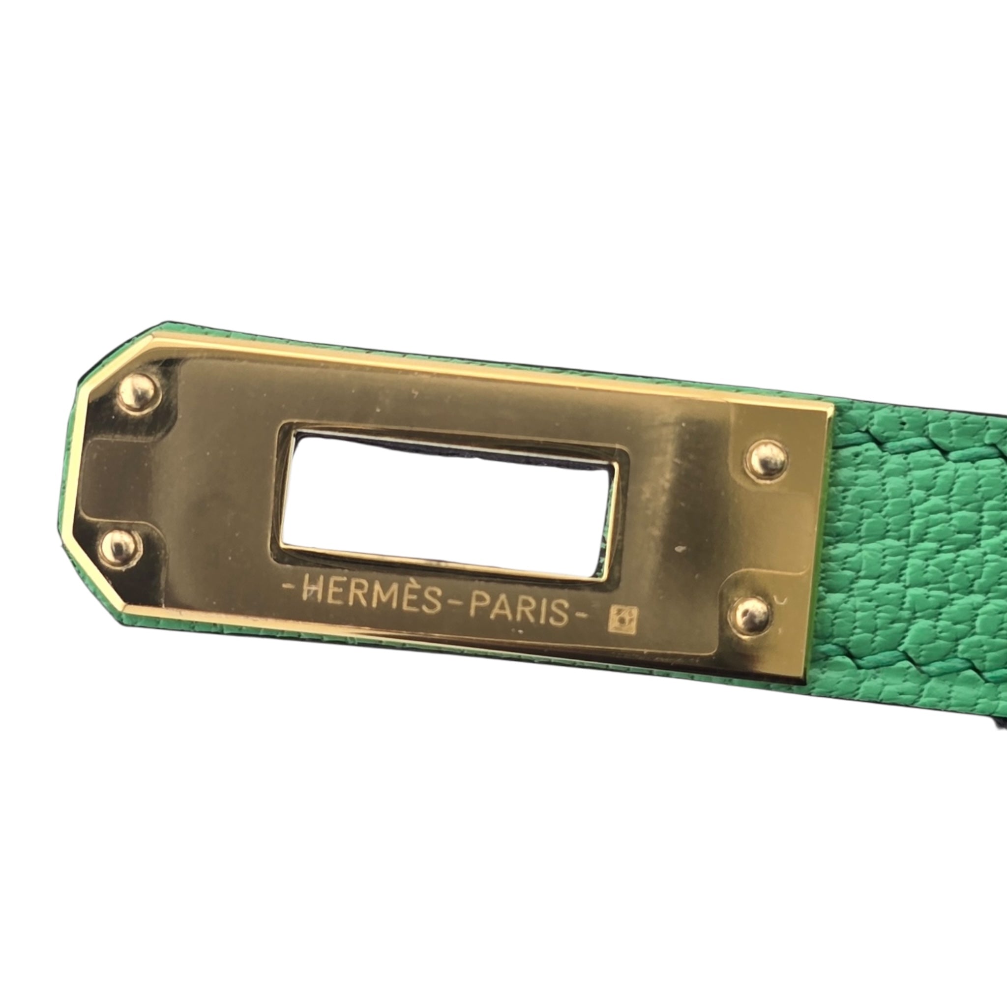 Hermes Mini Kelly II Chèvre Vert Comics Gold Hardware Bag HERMES