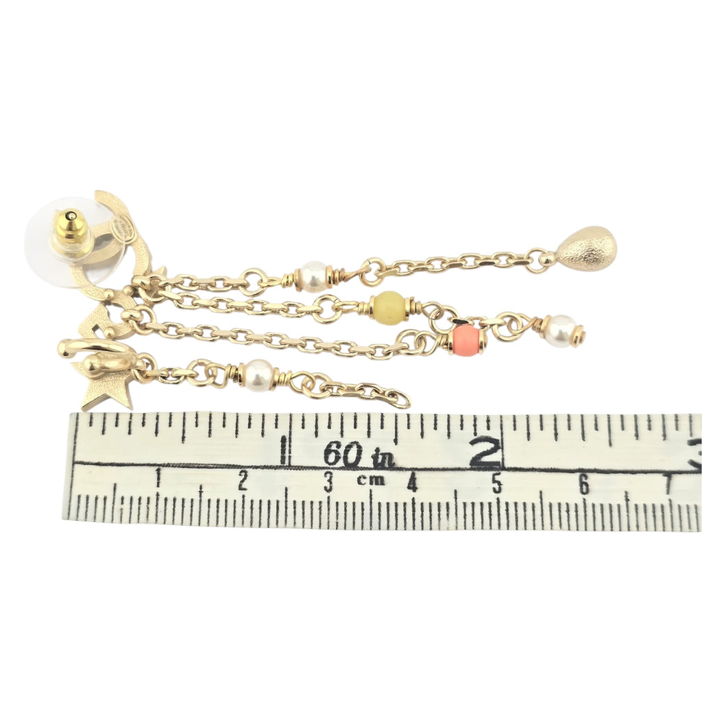 Chanel CC Gold Multi Chain Drop Earrings 2022 CHANEL