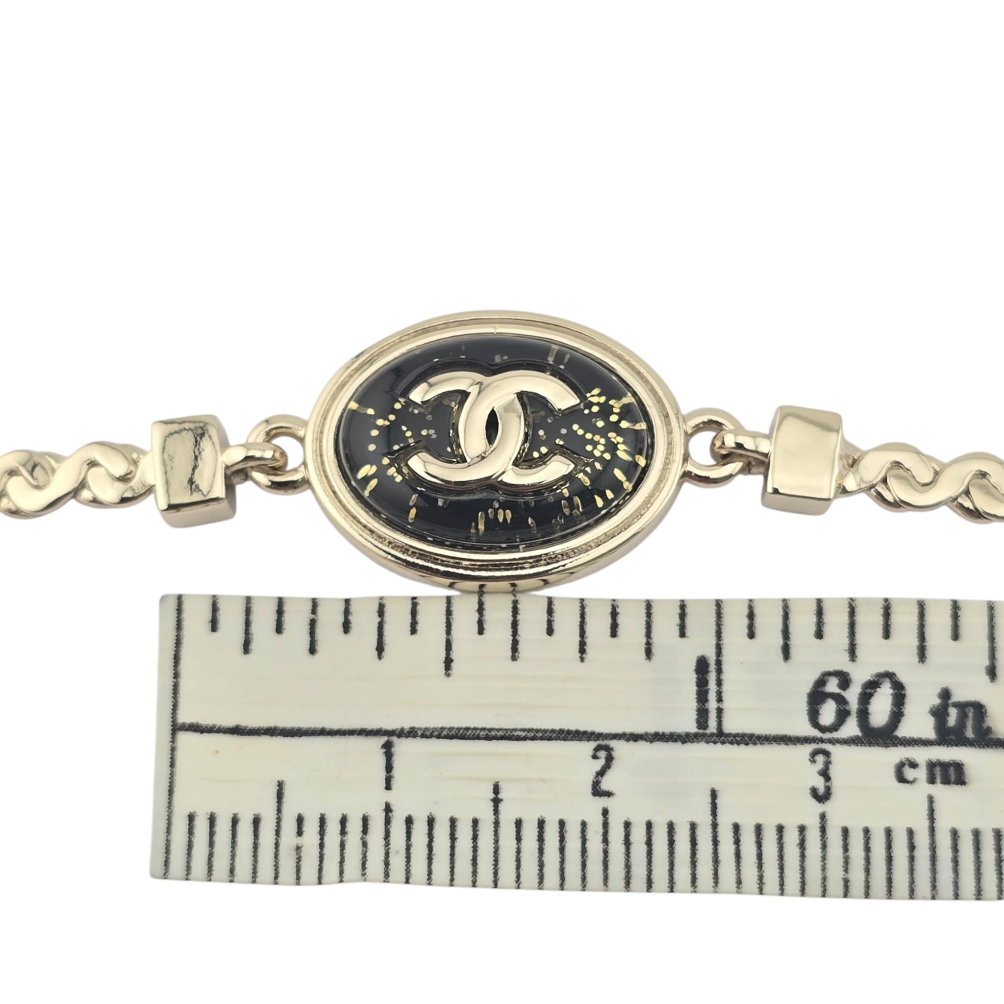 Chanel CC Gold Black Enamel Bracelet 2025