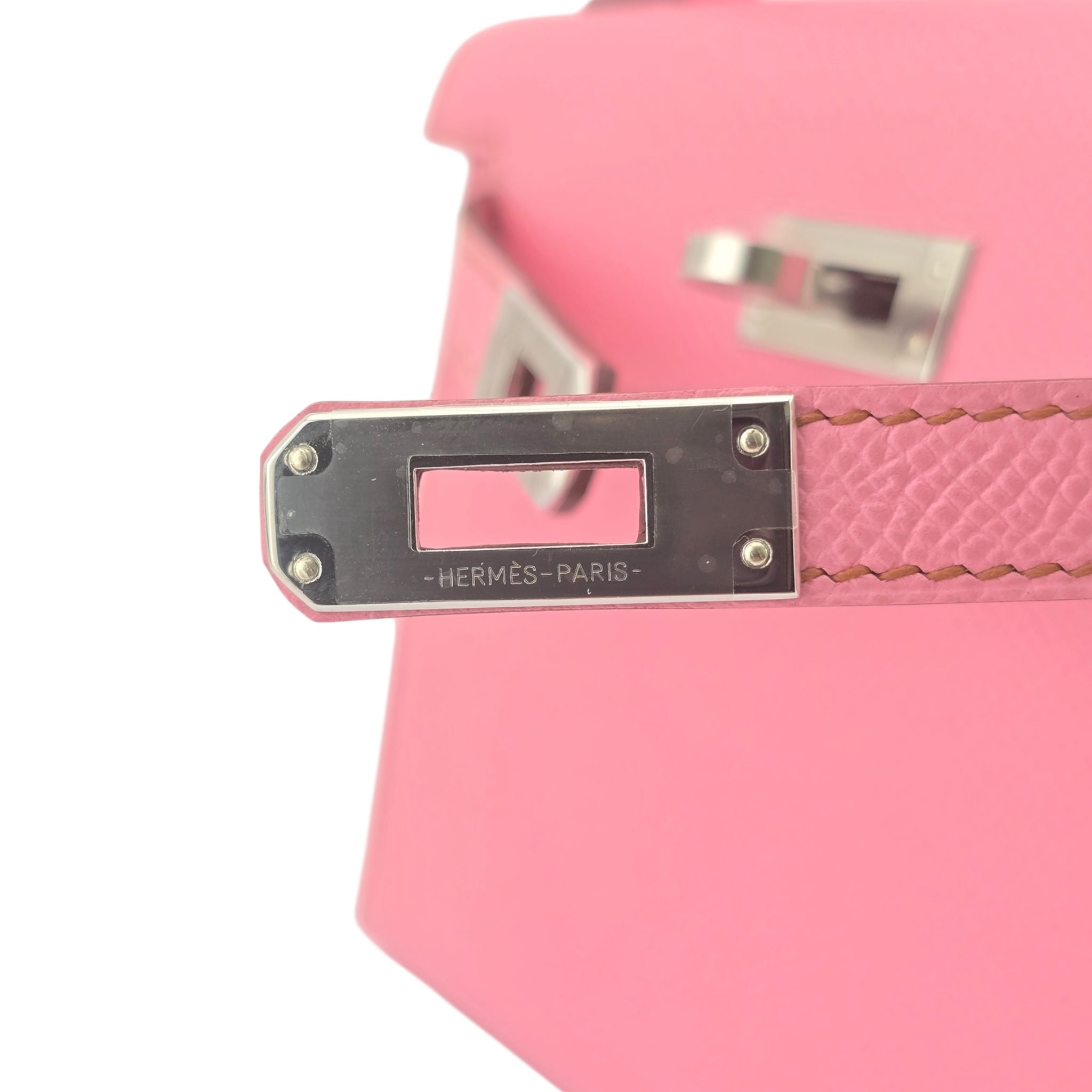 Hermes Mini Kelly II Epsom 5P Bubblegum Pink Palladium Hardware Bag