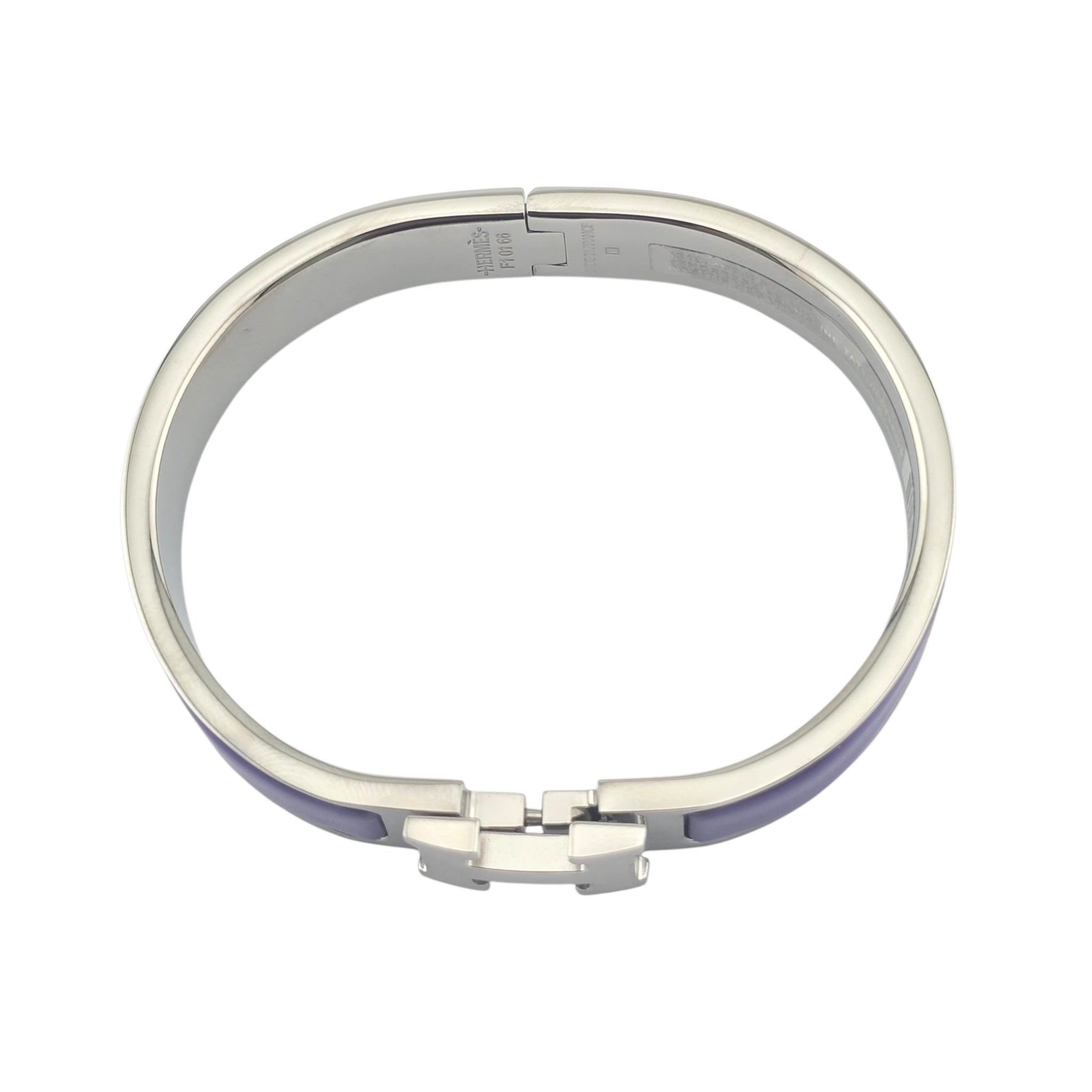 Hermes Clic H Bracelet Purple Lilas Palladium GM