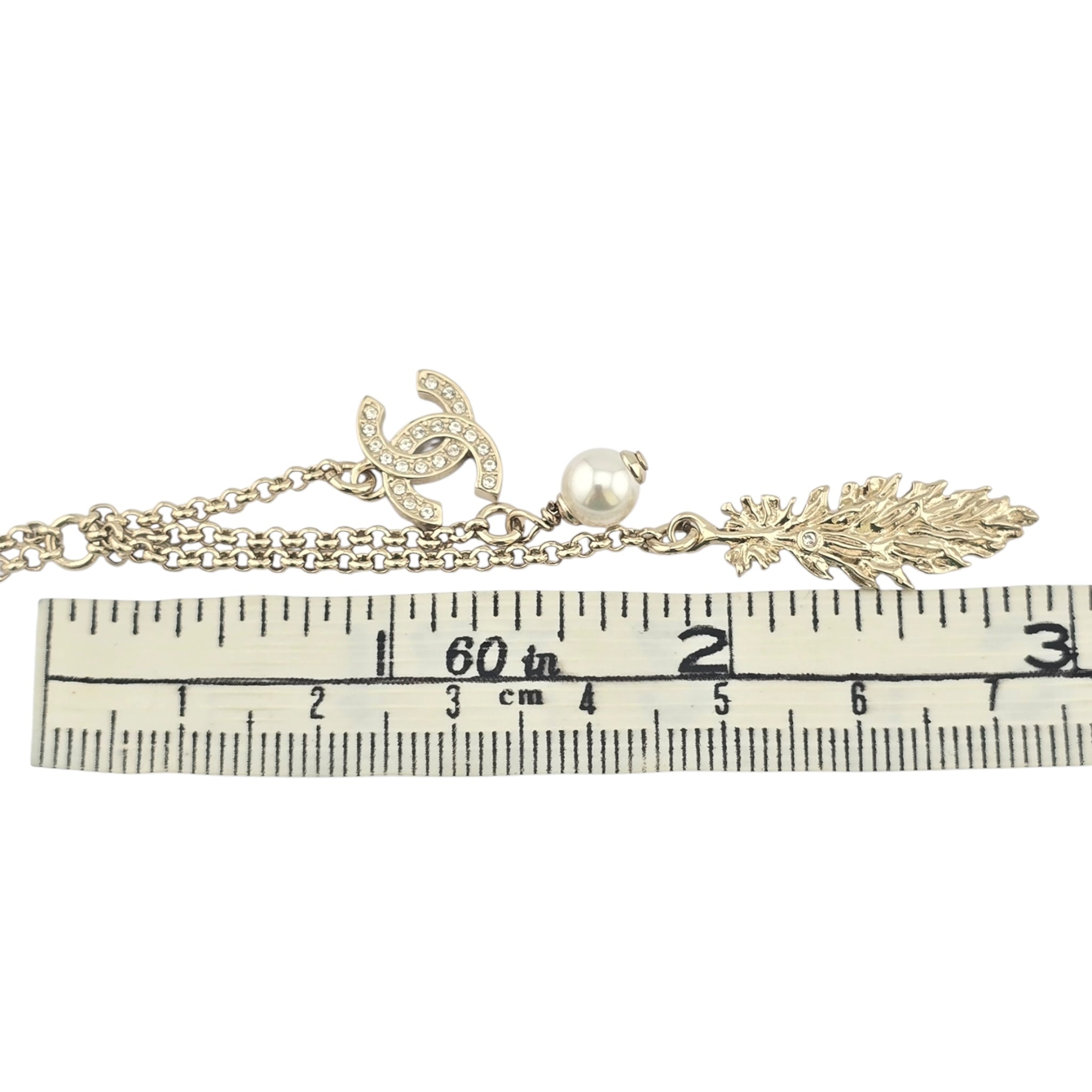 Chanel CC Gold Drop Pendant Necklace 2025