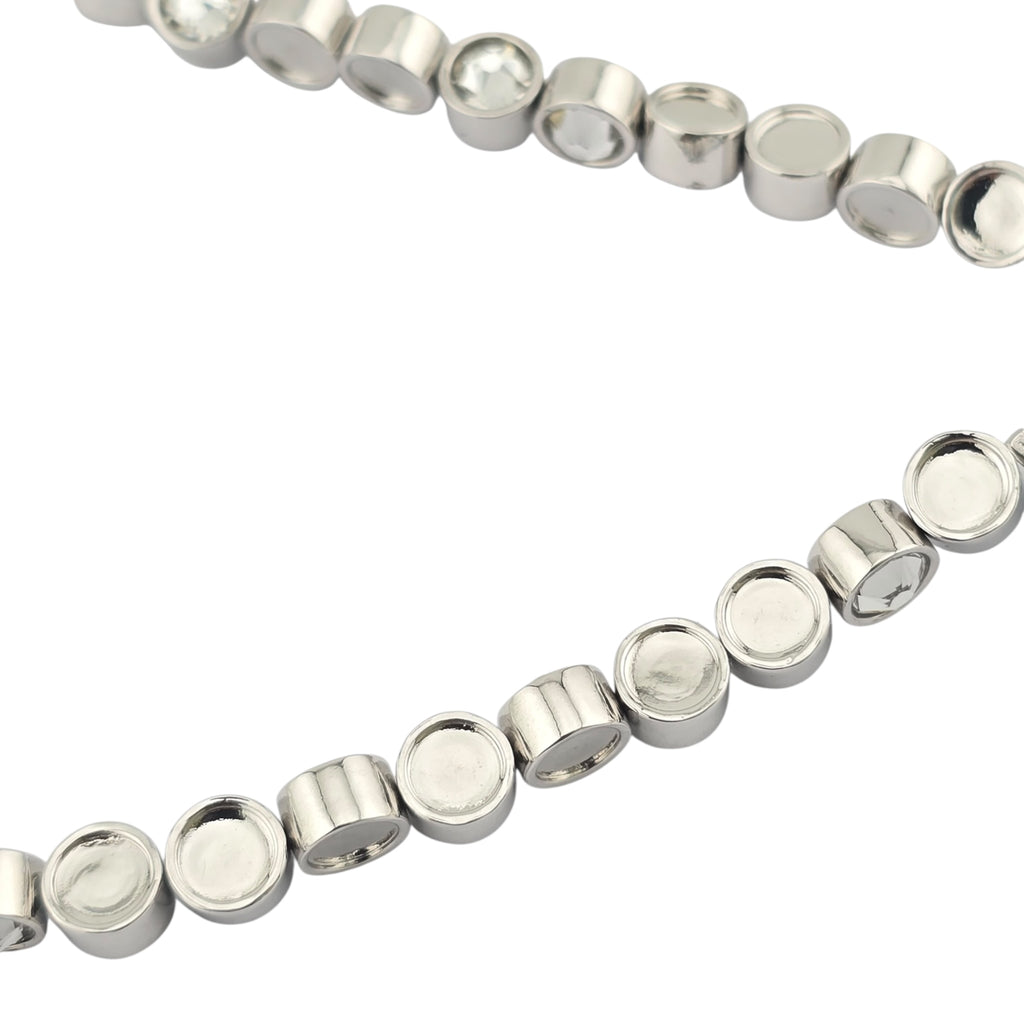 Chanel CC Faux Pearl Crystal Blue Heart Necklace 2025