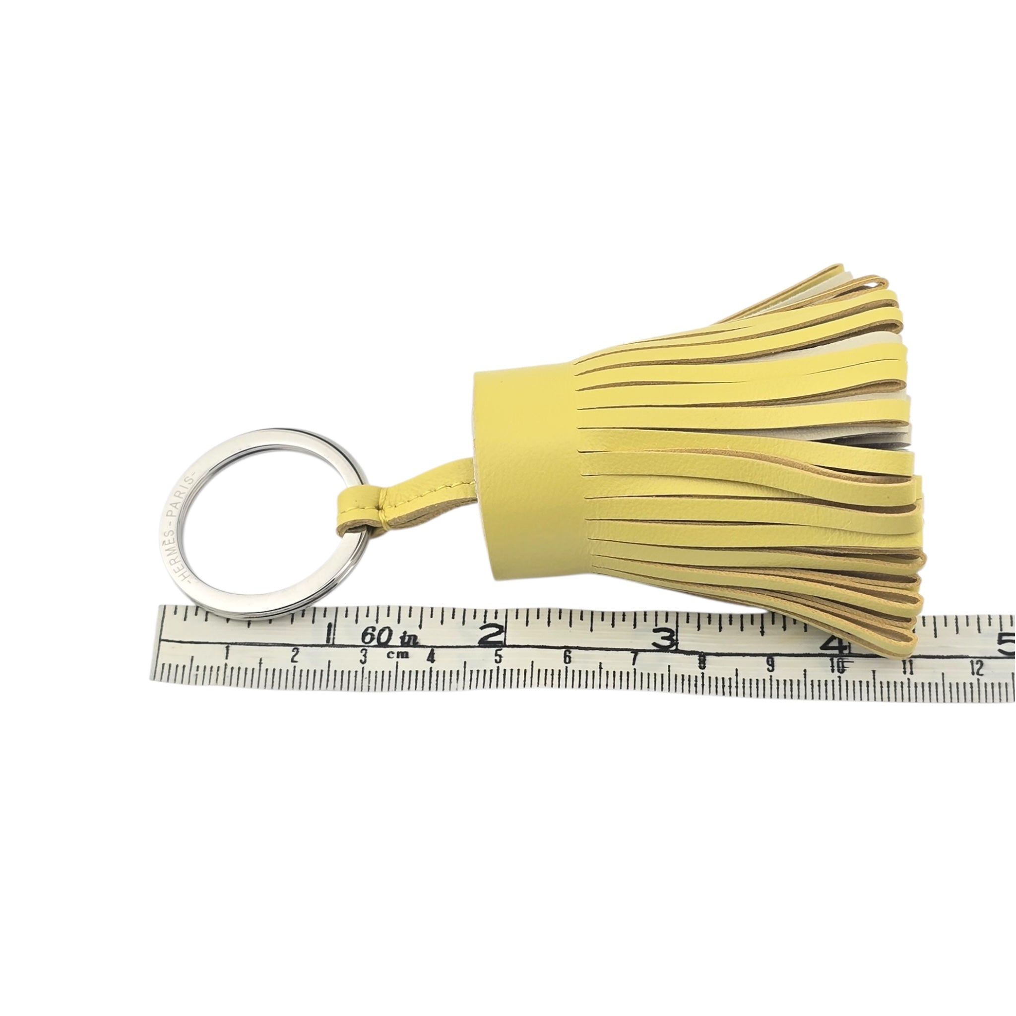 Hermes Carmen Key Ring Lime / Craie