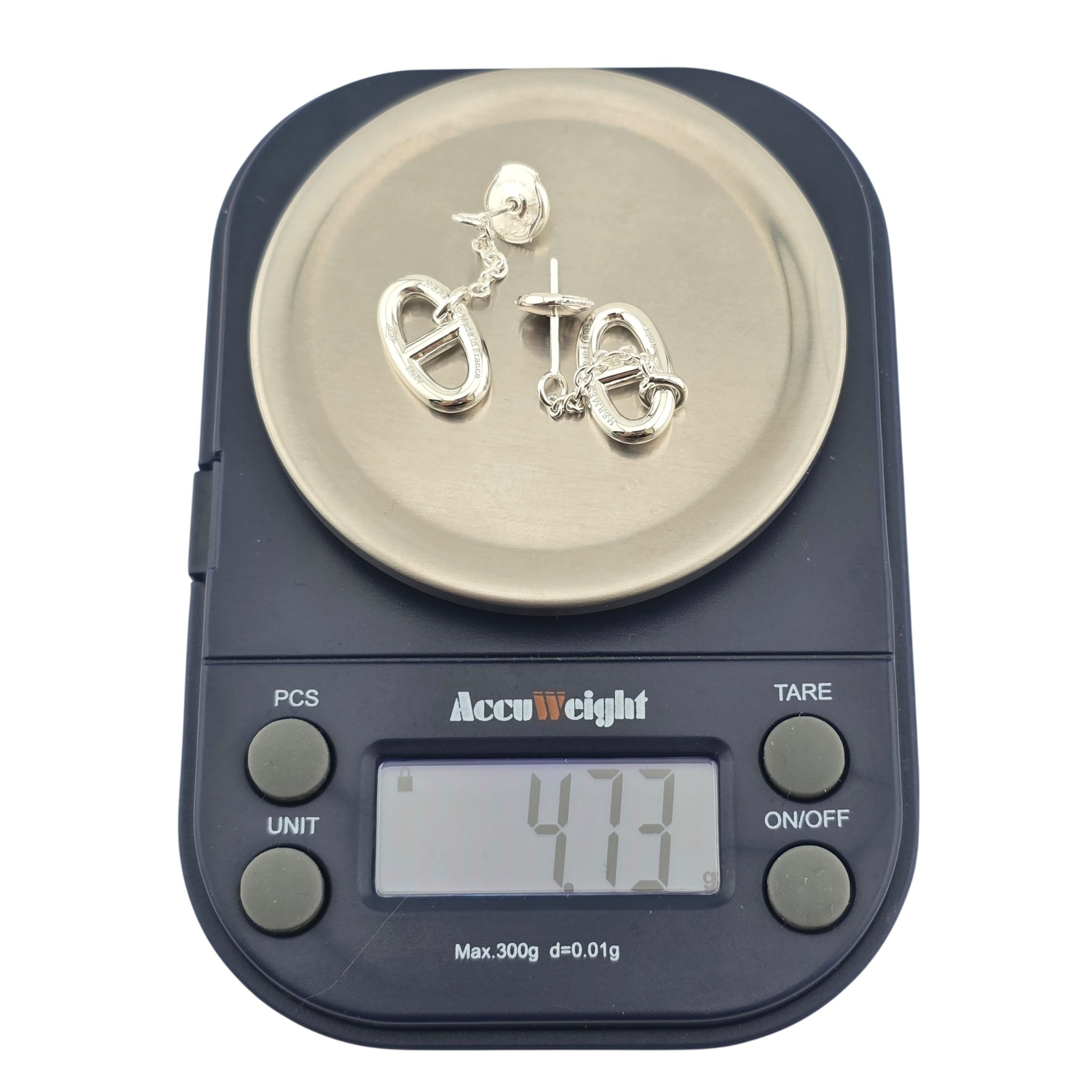 Hermes Farandole Sterling Silver Earrings Medium