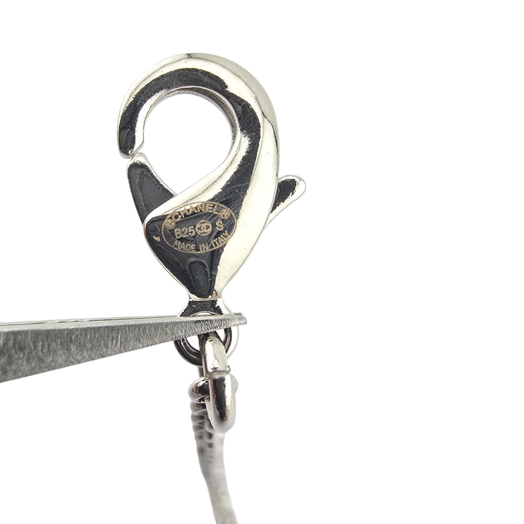 Chanel CC Silver Drop Pendant Necklace 2025 CHANEL