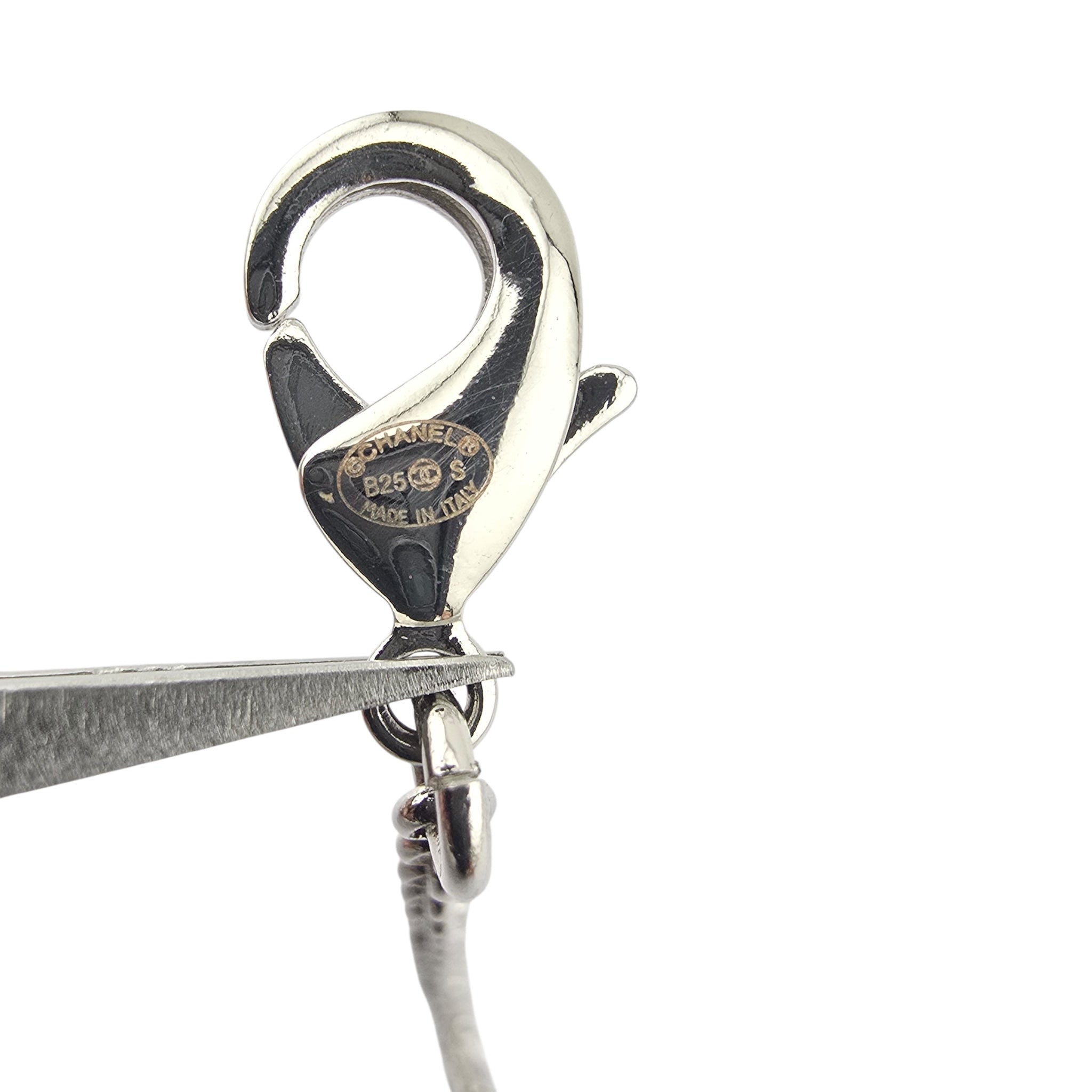 Chanel CC Silver Drop Pendant Necklace 2025 CHANEL