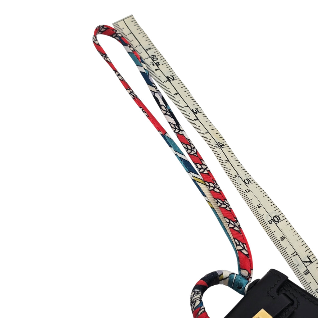 Hermes Tadelakt Mini Kelly Twilly Bag Charm Black HERMES