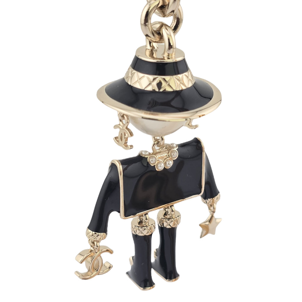 Chanel CC Robot Black Key Ring Bag Charm 25B CHANEL