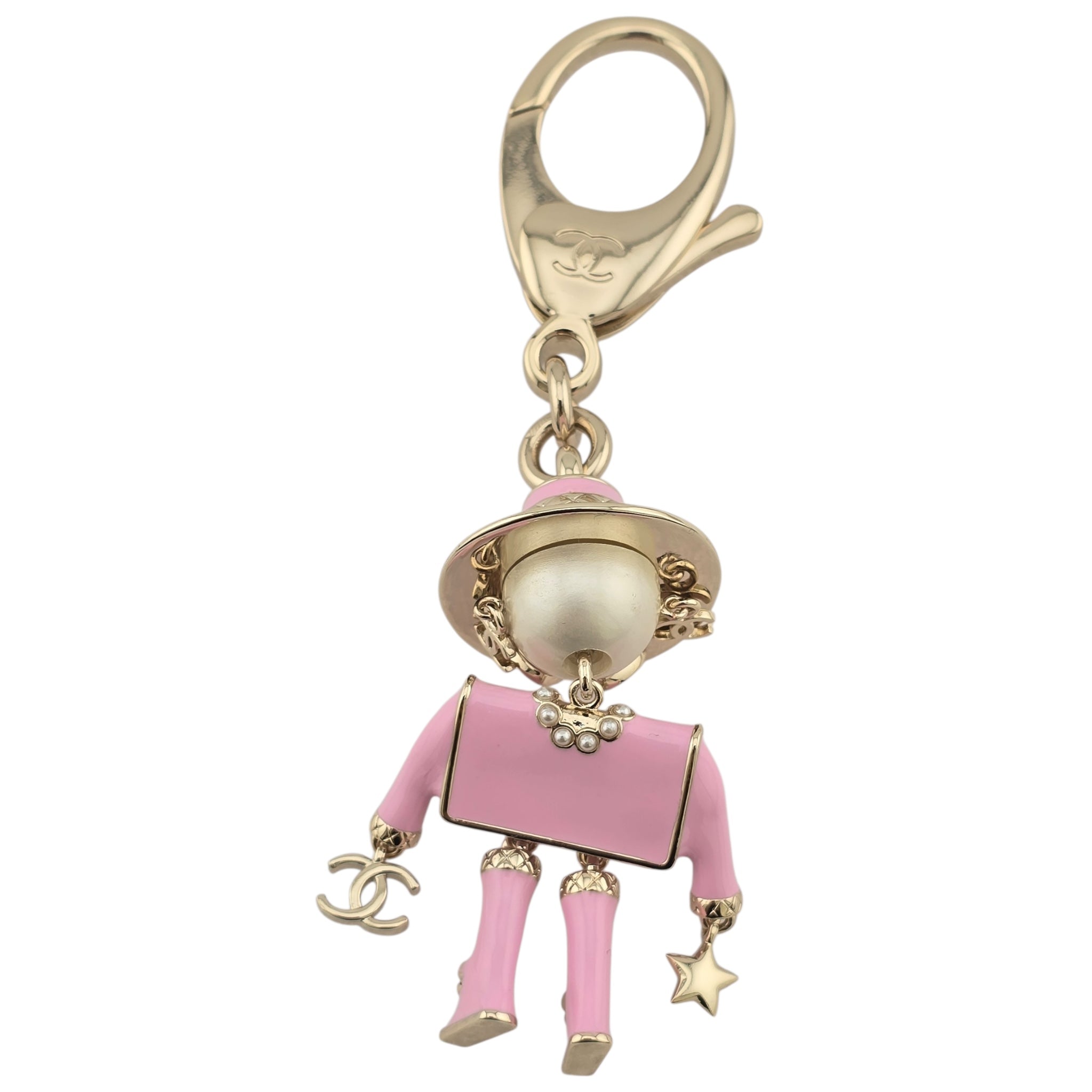 Chanel CC Robot Gabrielle Doll Pink Key Ring Bag Charm 25B CHANEL