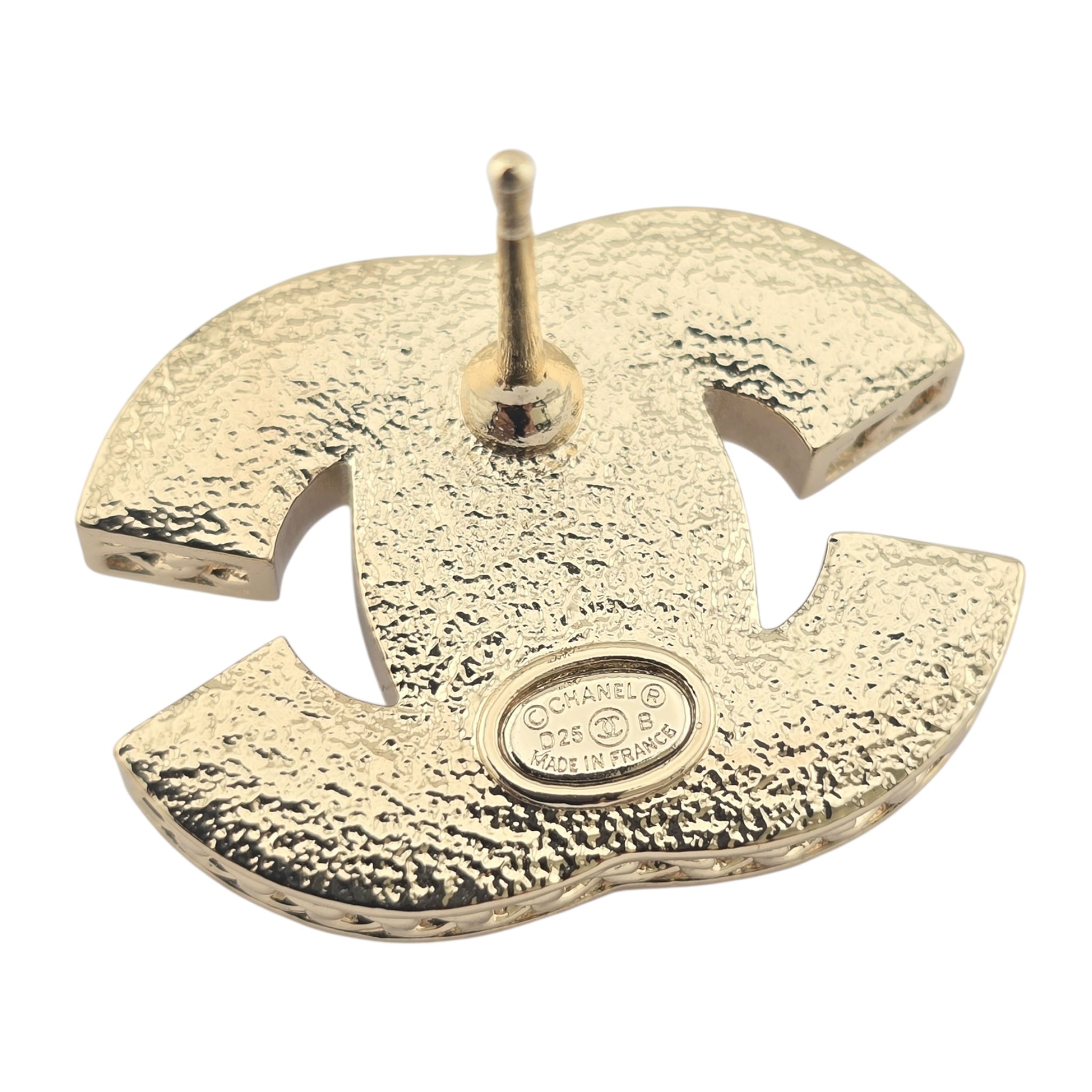 Chanel CC Gold Pink Resin Stud Earrings 2025 CHANEL