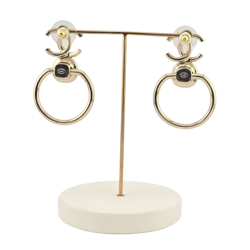 Chanel CC Gold Faux Pearl Earrings 2022 CHANEL
