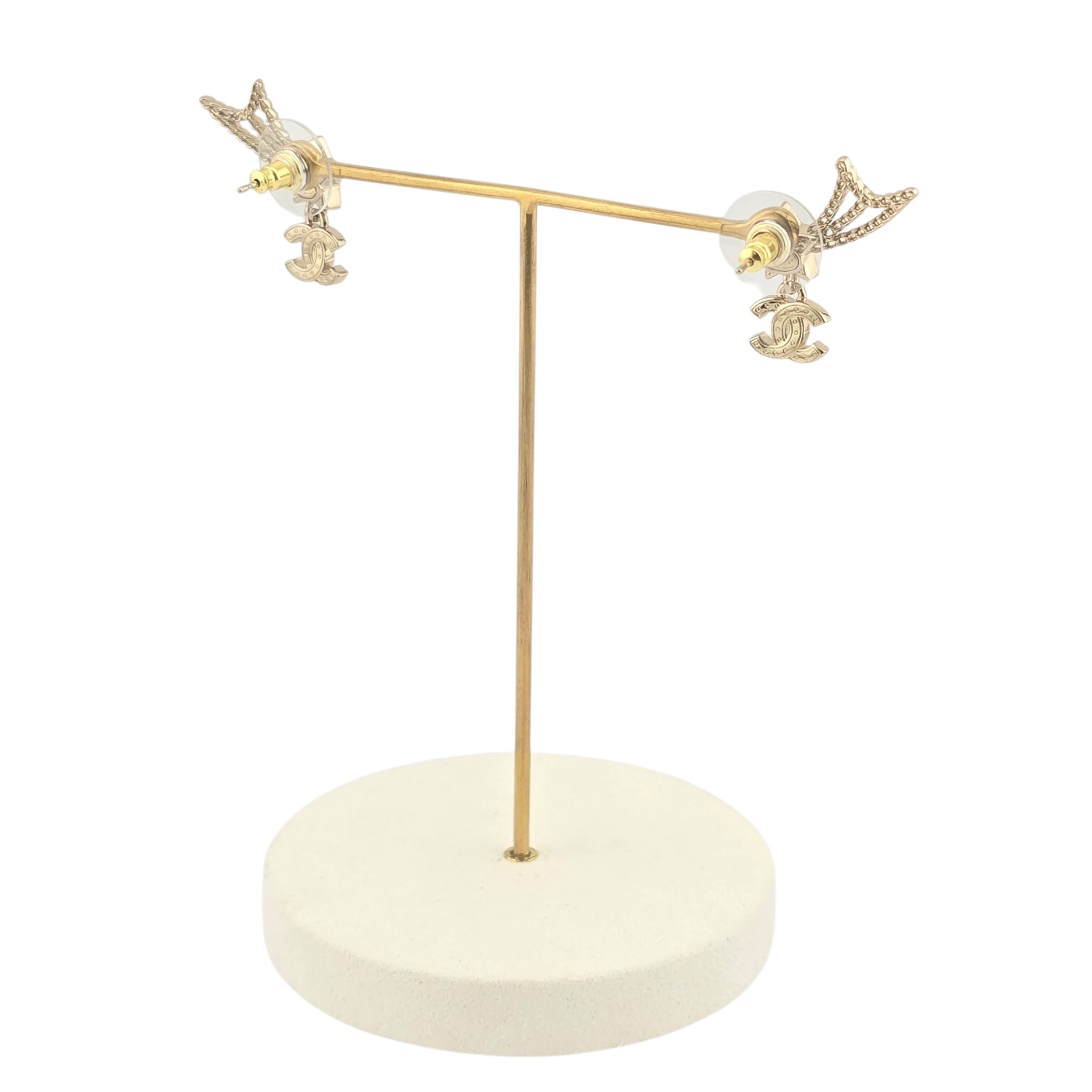 Chanel CC Shooting Star Gold Earrings 25B CHANEL