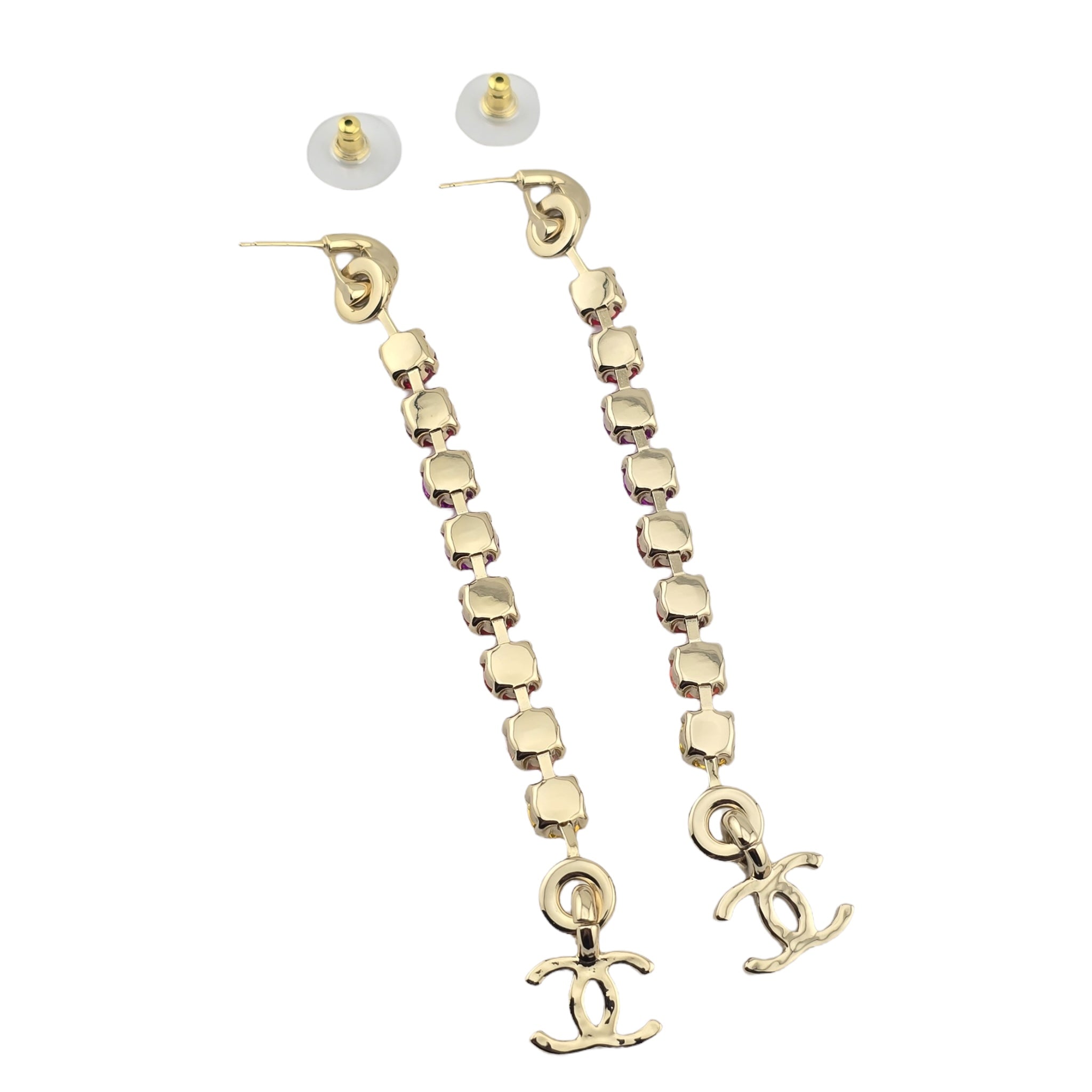 Chanel CC Rainbow Crystal Earrings A24 CHANEL