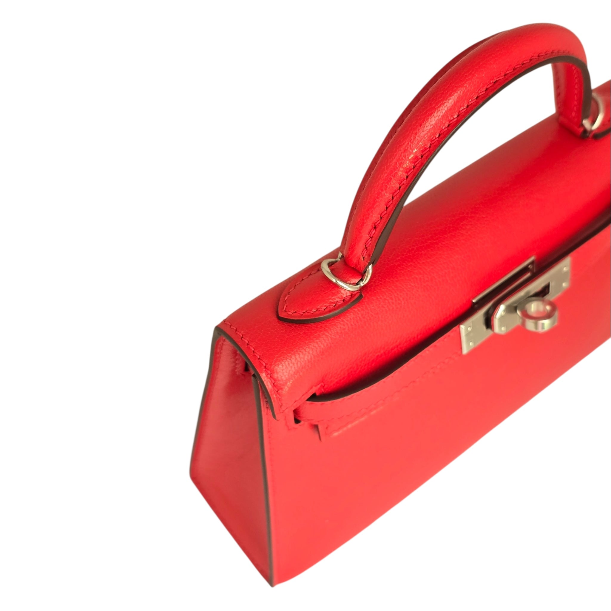 Hermes Mini Kelly II Rouge De Coeur Chèvre Chamkila Palladium Hardware HERMES
