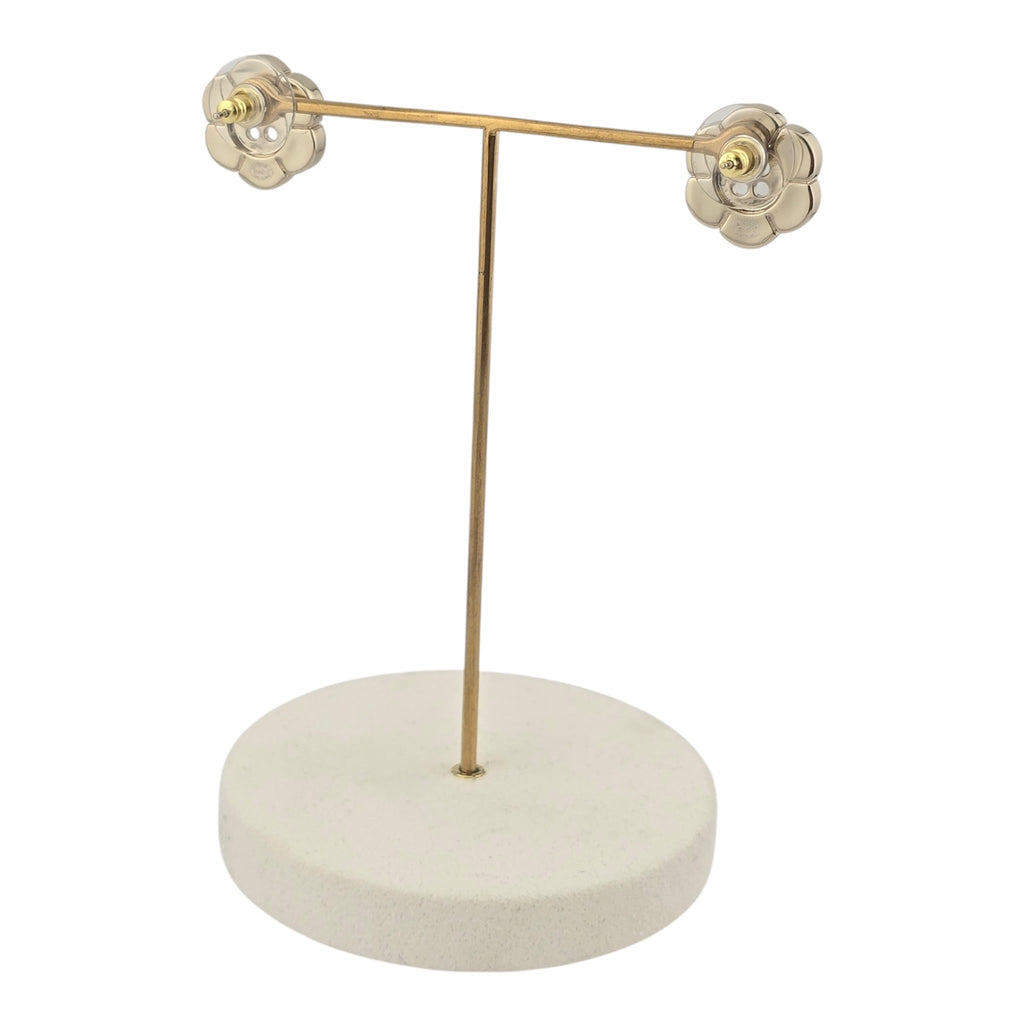 Chanel Logo Button Gold Earrings 2025 CHANEL