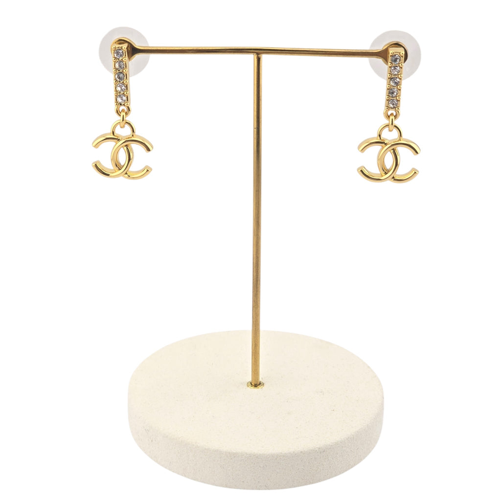 Chanel Gold Crystal Earrings 2024 CHANEL