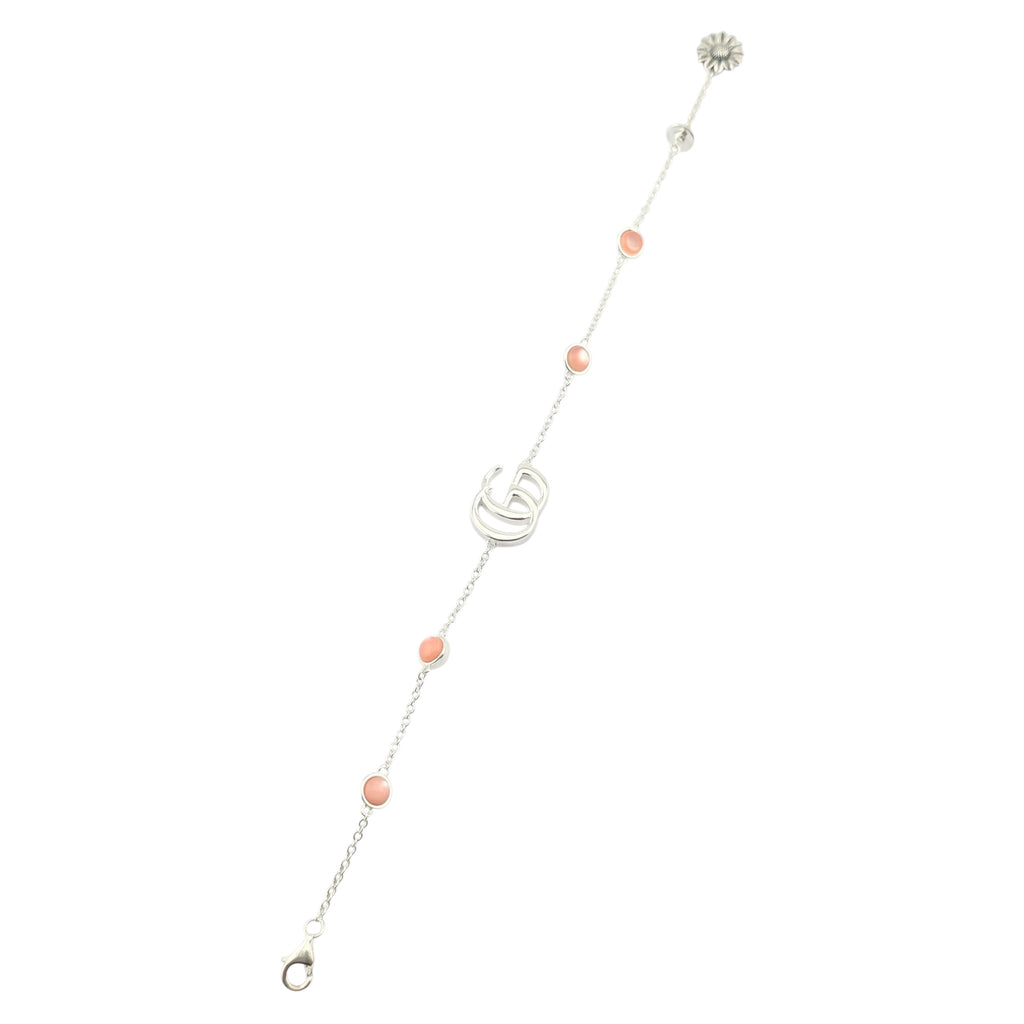 GUCCI GG Marmont Sterling Silver Pink Mother of Pearl Bracelet GUCCI