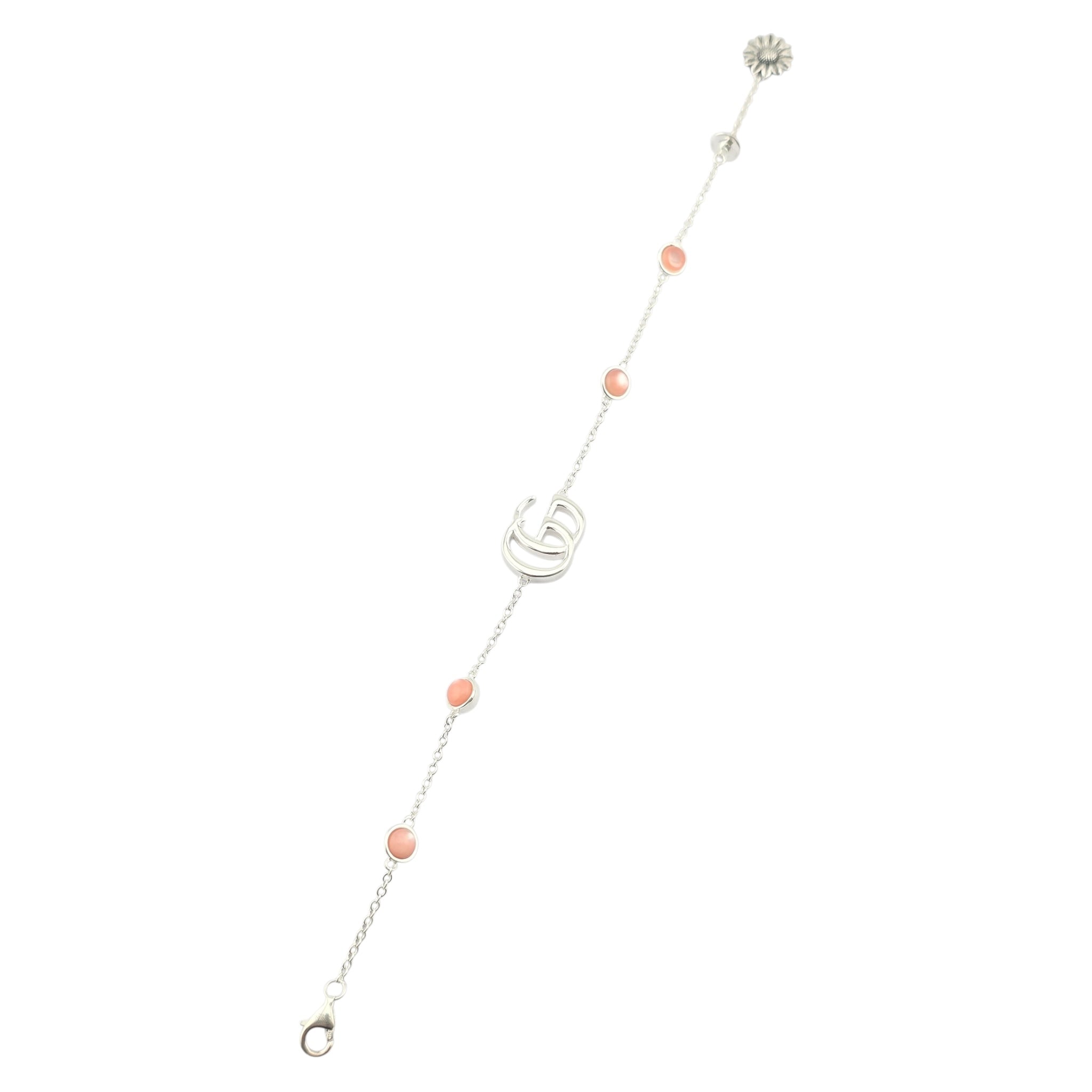 GUCCI GG Marmont Sterling Silver Pink Mother of Pearl Bracelet GUCCI