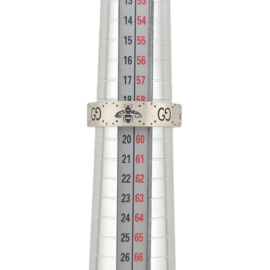 GUCCI GG Bee Motif 6mm Sterling Silver Ring GUCCI