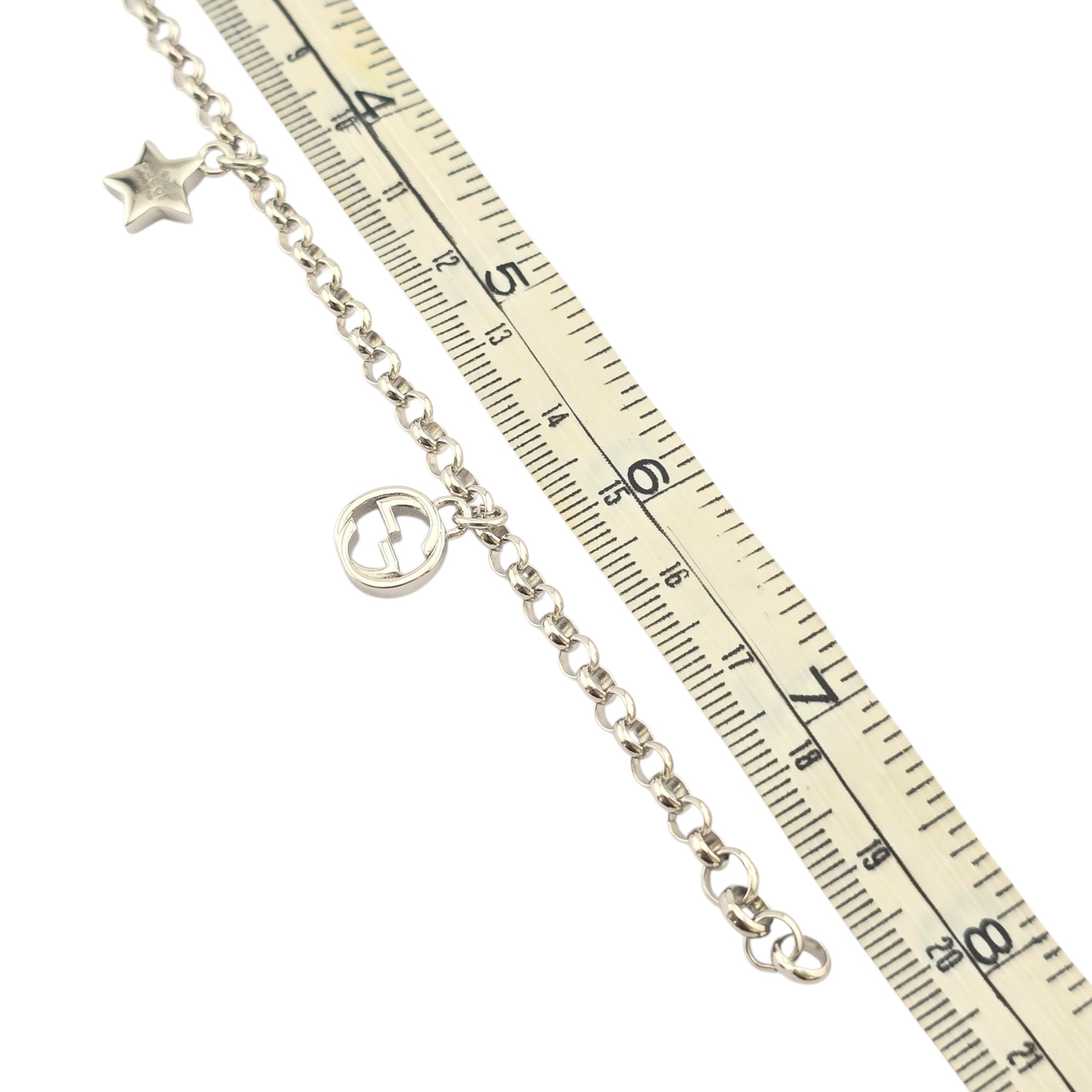 GUCCI GG Trademark Sterling Silver Charm Bracelet GUCCI