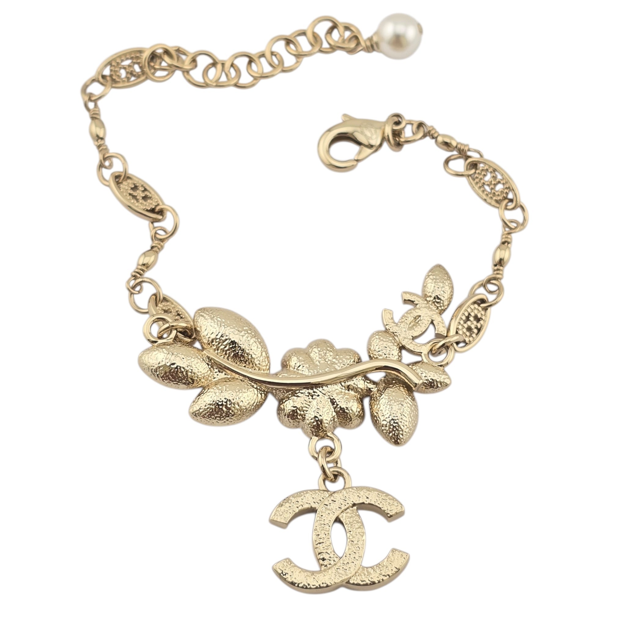 Chanel CC Gold Floral Bracelet 2022 CHANEL