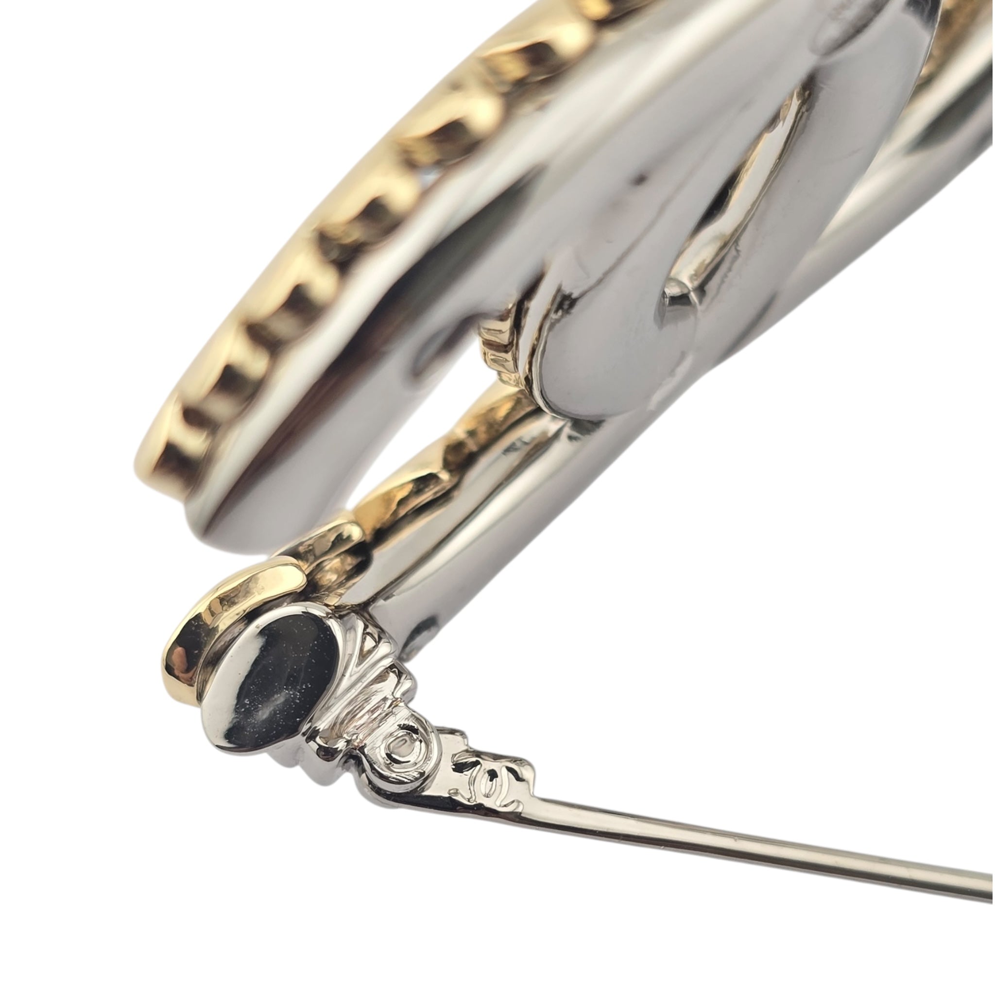 Chanel CC Gold Ruthenium Hearts Brooch 2022 CHANEL