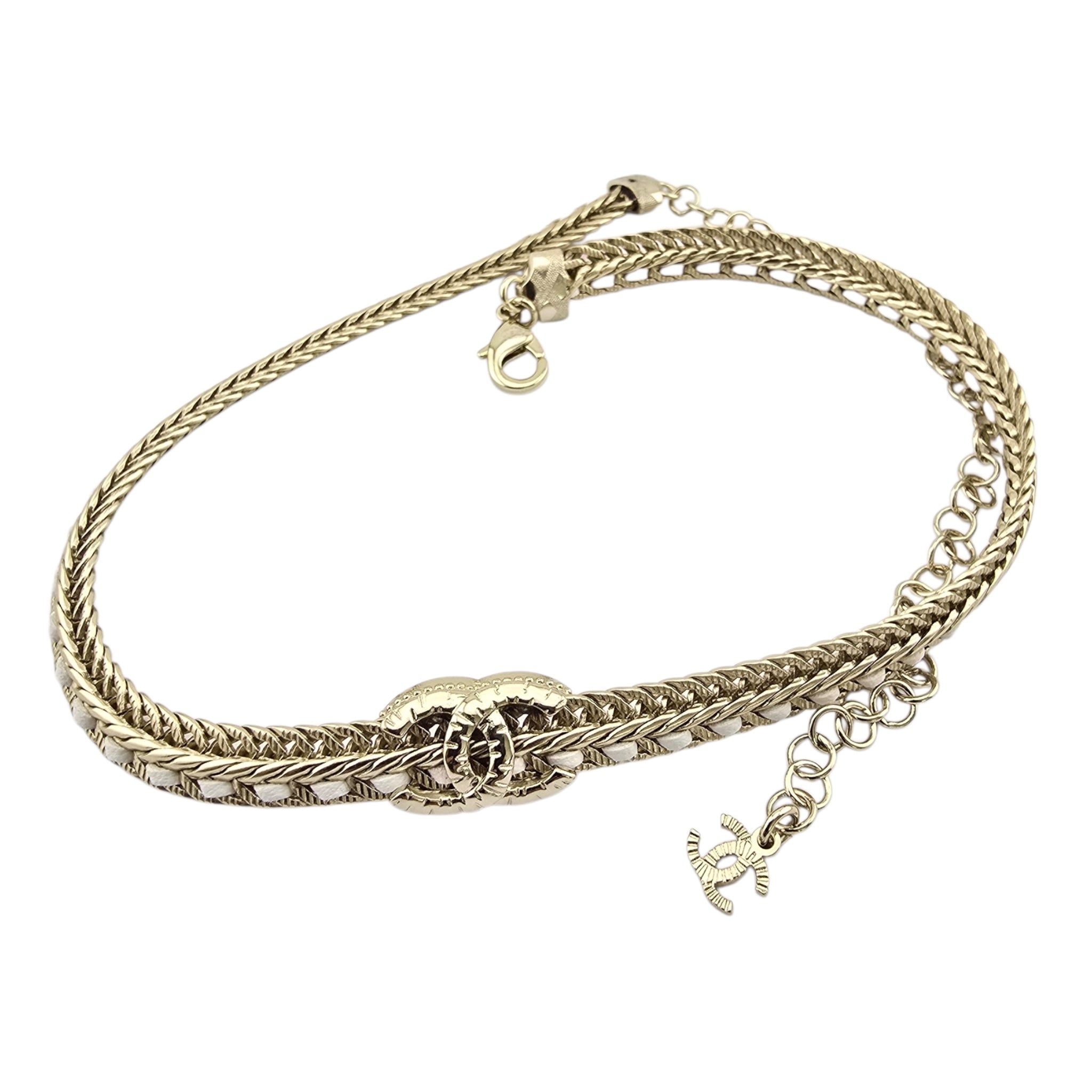 Chanel CC Leather Choker Necklace 2022 CHANEL