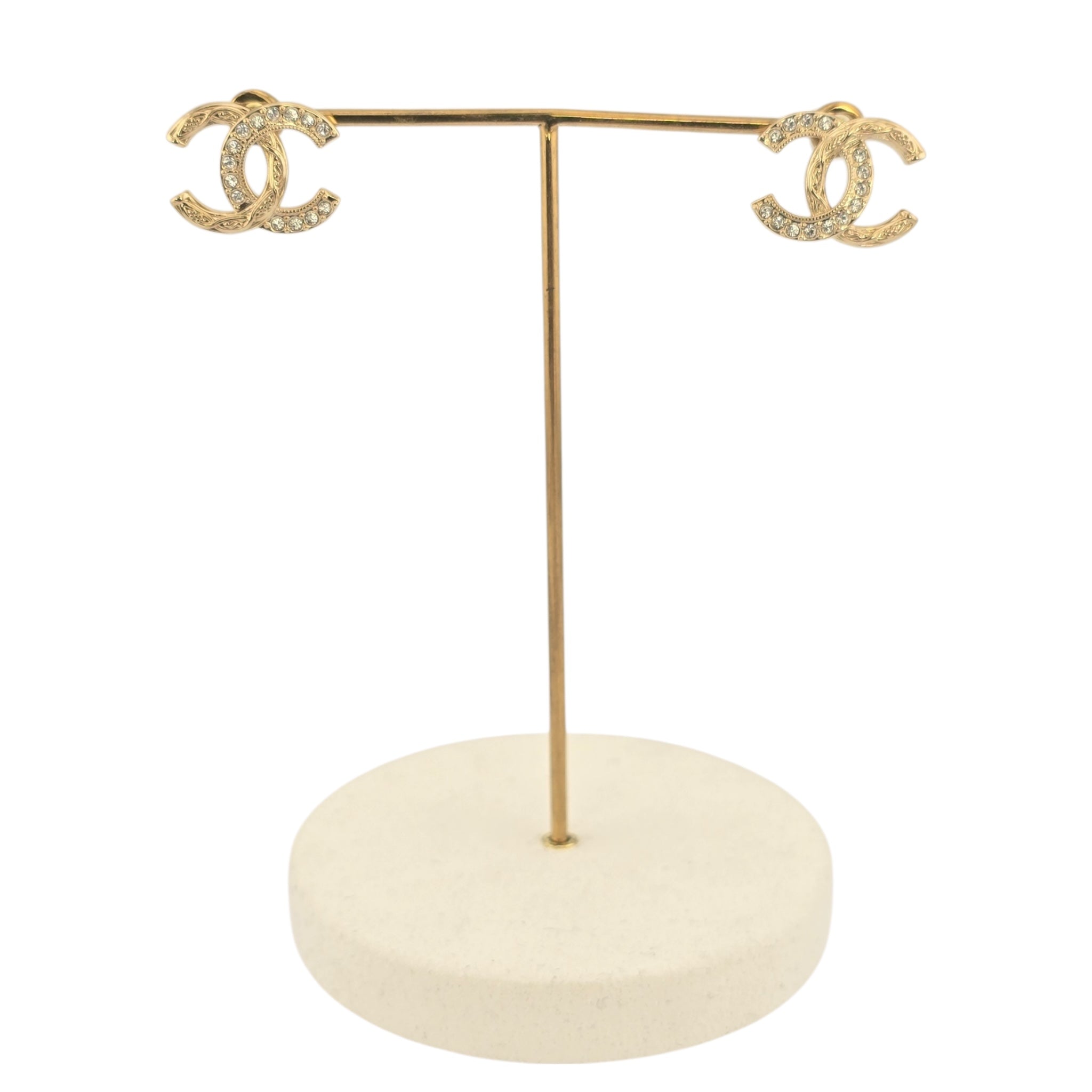 Chanel CC Gold Stud Earrings 2025 CHANEL