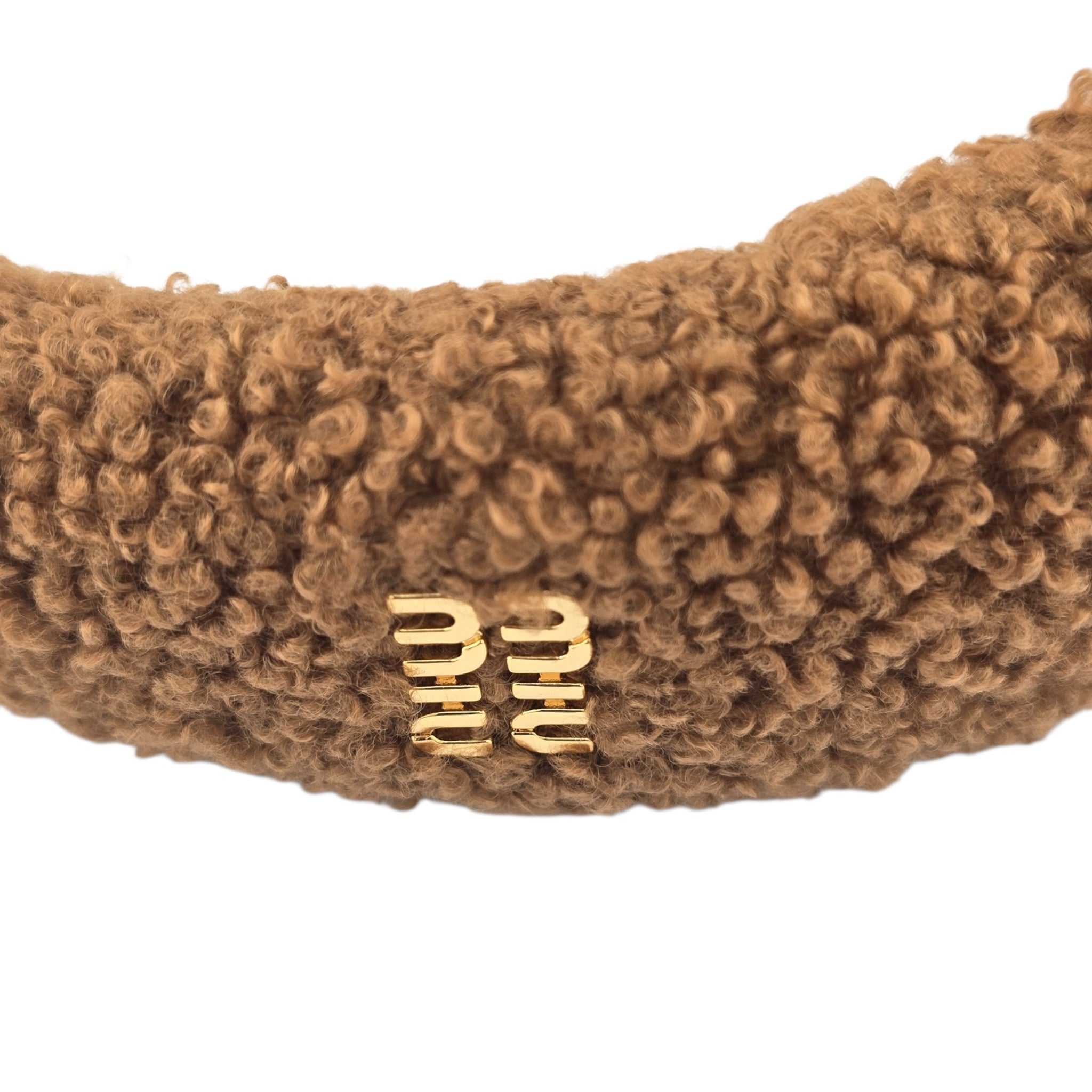 Miu Miu Shearling Logo Headband MIU MIU