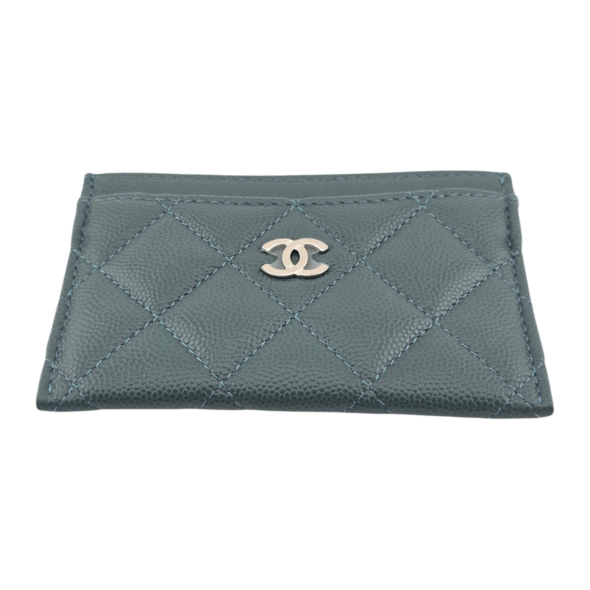 Chanel CC Caviar Green Classic Cardholder CHANEL