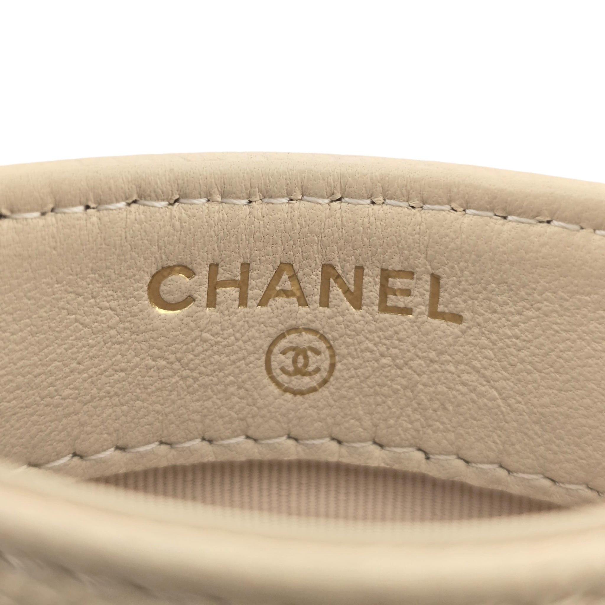 Chanel CC Caviar Beige Classic Cardholder CHANEL