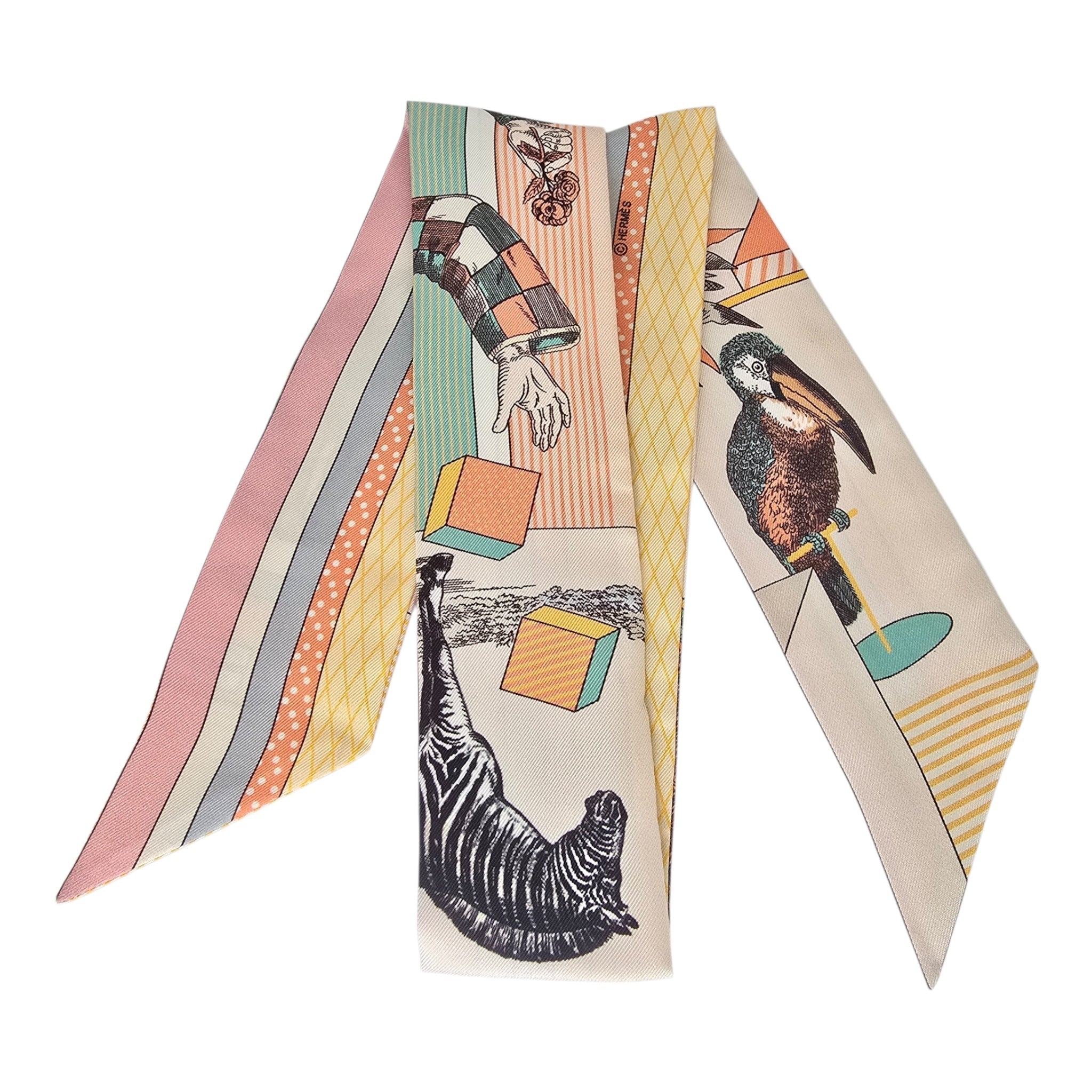 Hermes Silk Twilly Grand Theatre Nouveau Multi-color HERMES