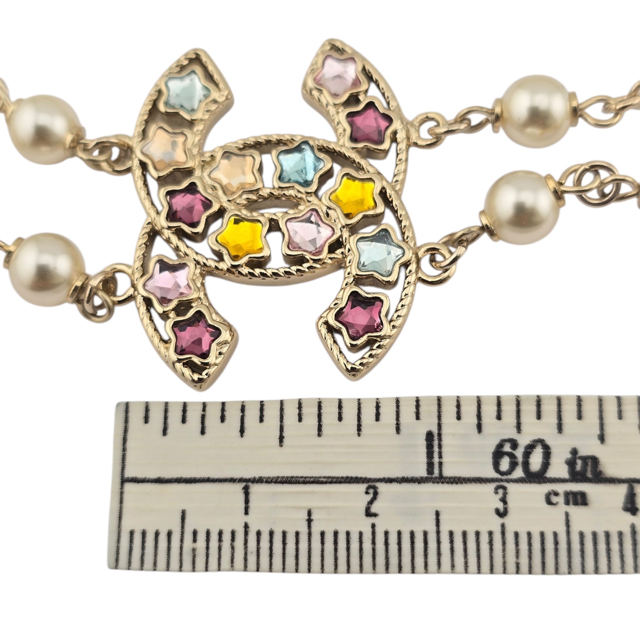 Chanel CC Multicoloured Faux Pearl Long Necklace 2025