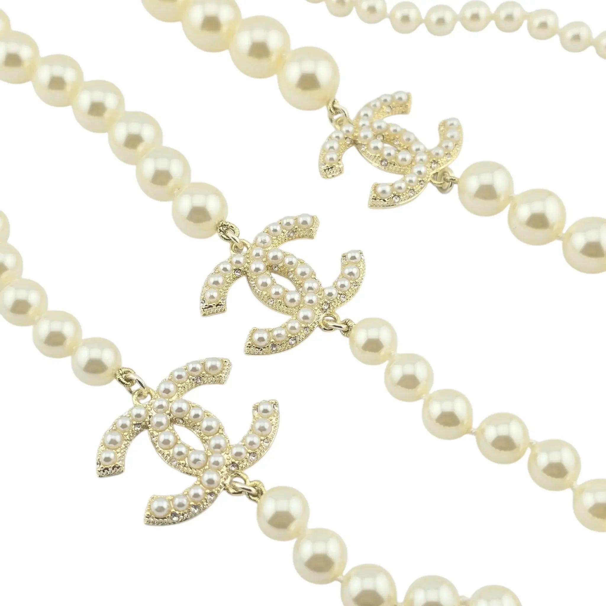 Chanel CC Long Faux Pearl 100th Anniversary Necklace 2017 CHANEL